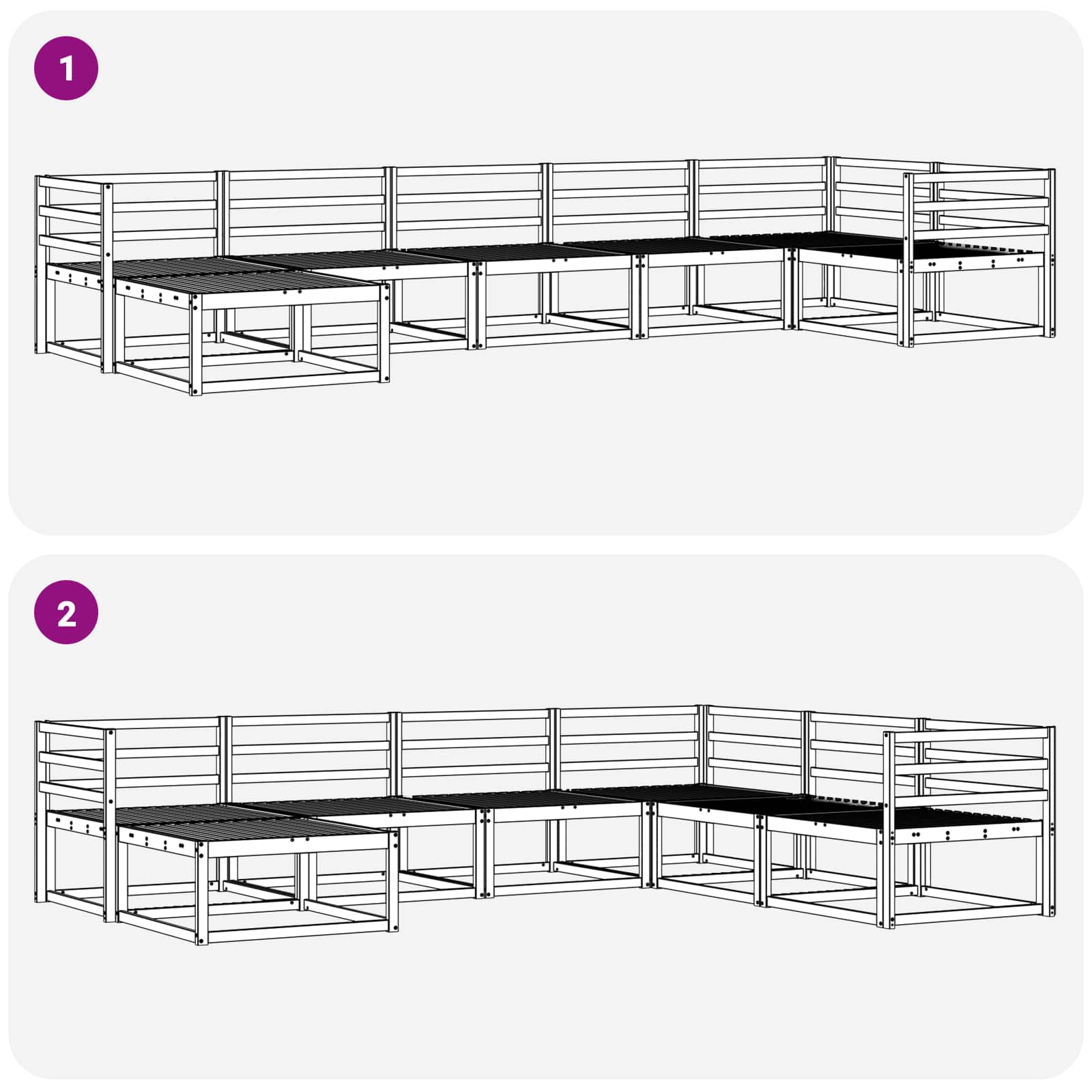 Buiten bankenset 7 pcs Wit Massief Acaciahout is nu te koop bij PeponiXL, paradijselijk wonen!