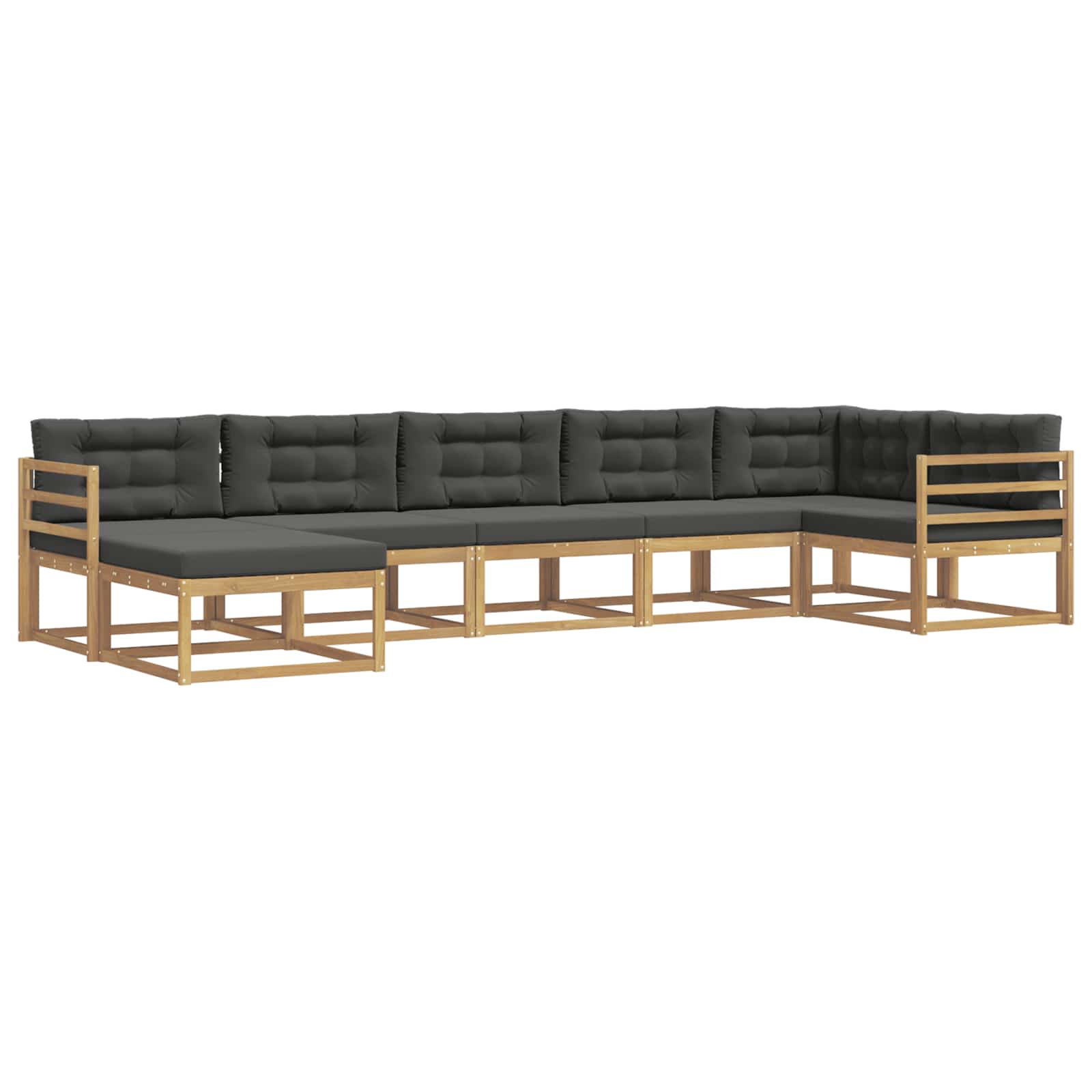 Buiten bankenset met kussen 7 pcs Wit en antracietkleurig is nu te koop bij PeponiXL, paradijselijk wonen!