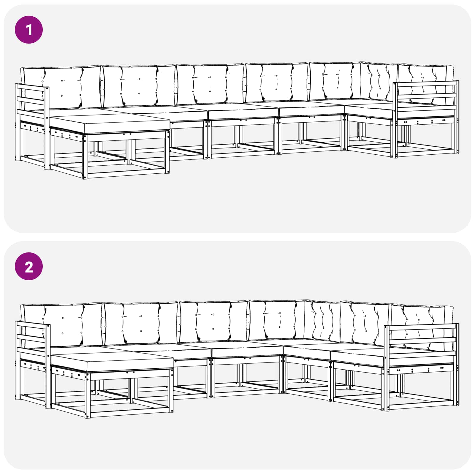 Buiten bankenset met kussen 7 pcs Wit en Beige is nu te koop bij PeponiXL, paradijselijk wonen!