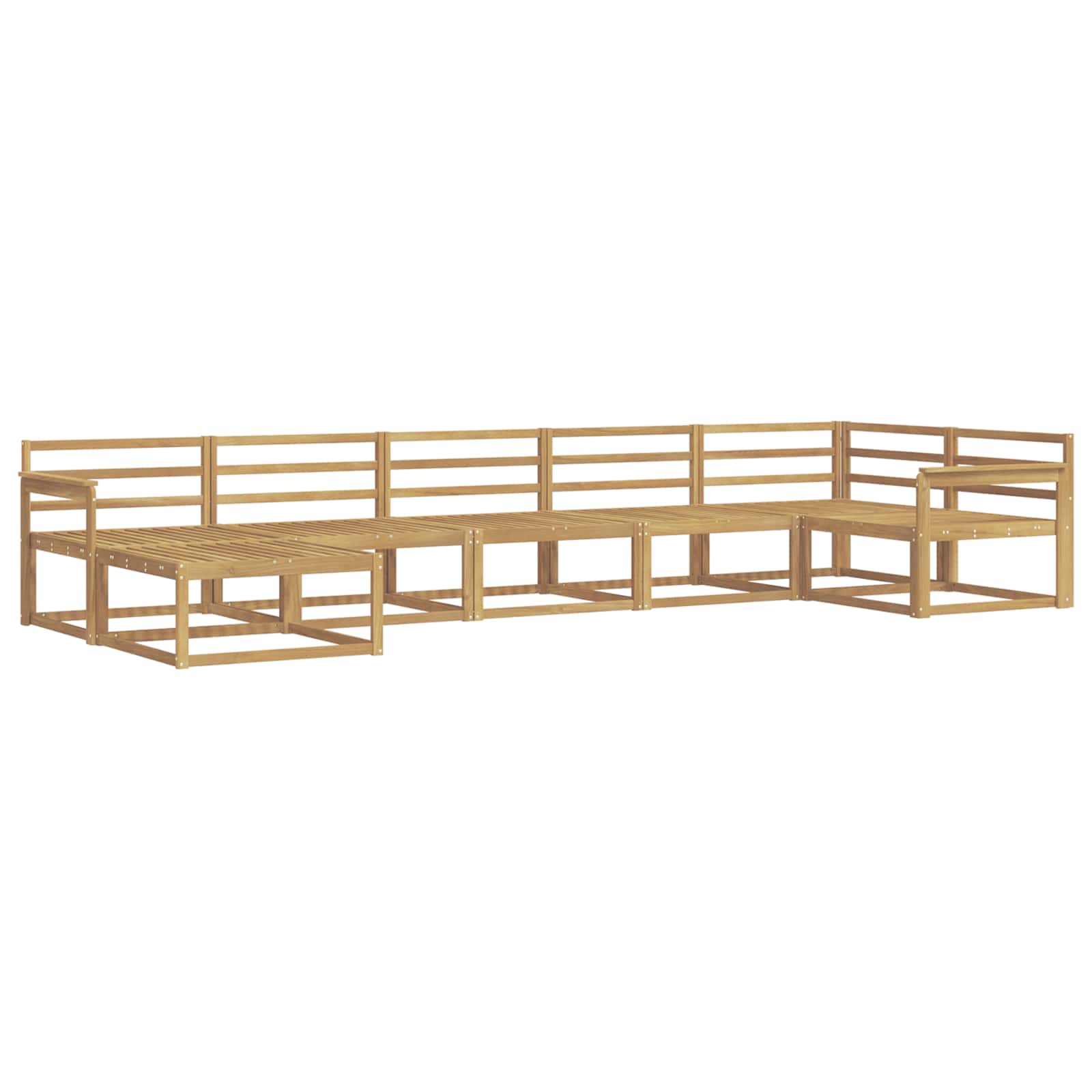 Buiten bankenset 7 pcs Wit Massief Acaciahout is nu te koop bij PeponiXL, paradijselijk wonen!