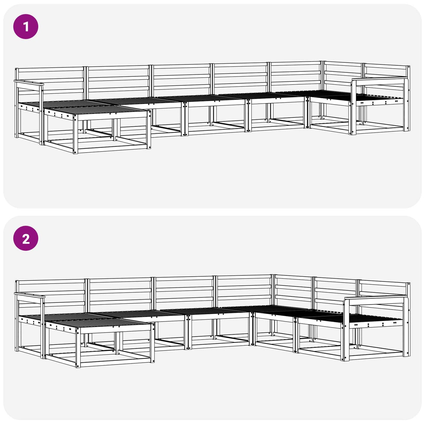 Buiten bankenset 7 pcs Wit Massief Acaciahout is nu te koop bij PeponiXL, paradijselijk wonen!