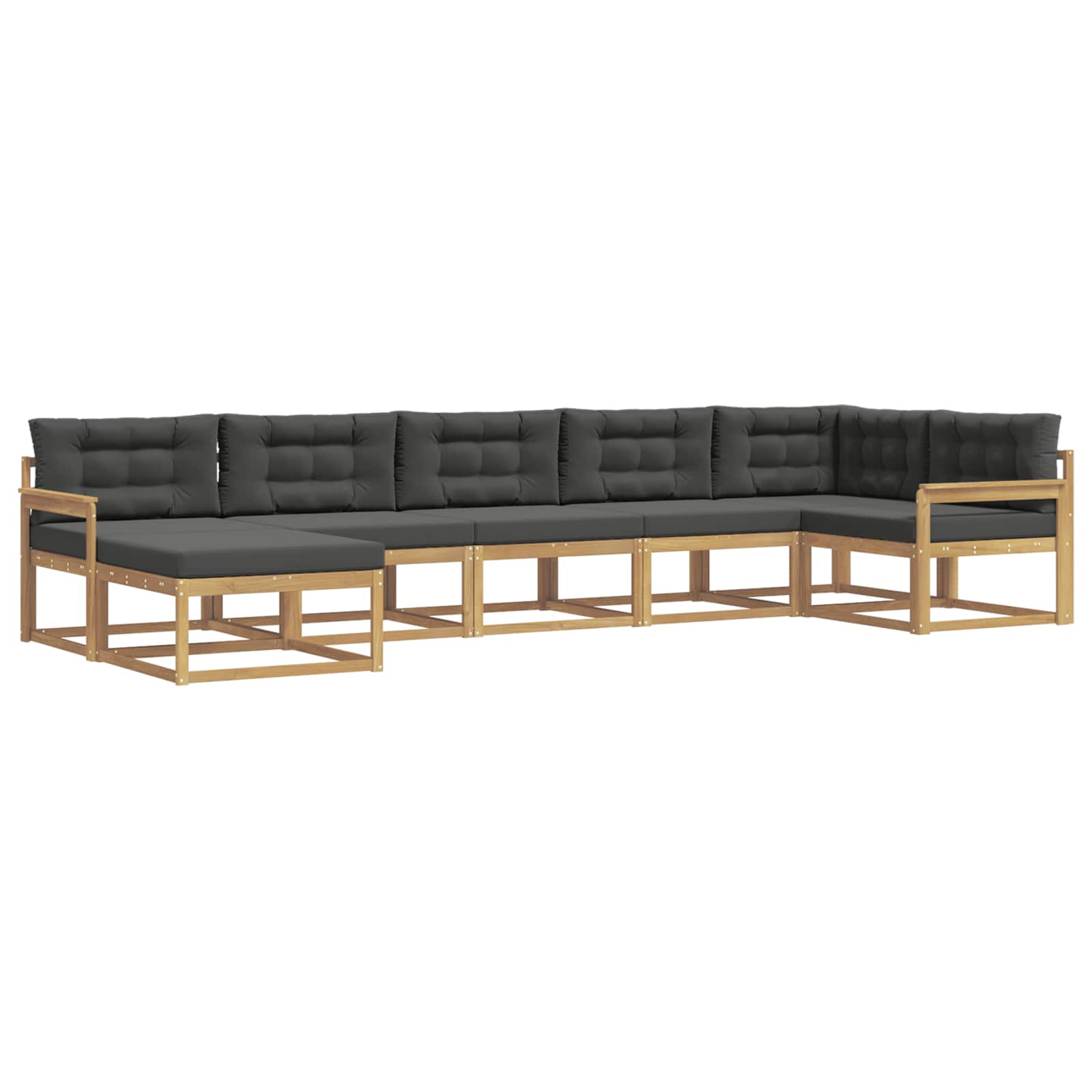Buiten bankenset met kussen 7 pcs Wit en antracietkleurig is nu te koop bij PeponiXL, paradijselijk wonen!