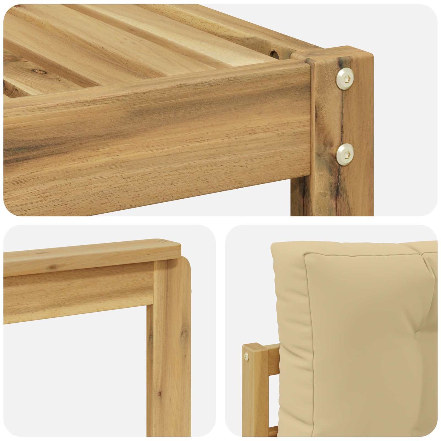Buiten bankenset met kussen 7 pcs Wit en Beige is nu te koop bij PeponiXL, paradijselijk wonen!