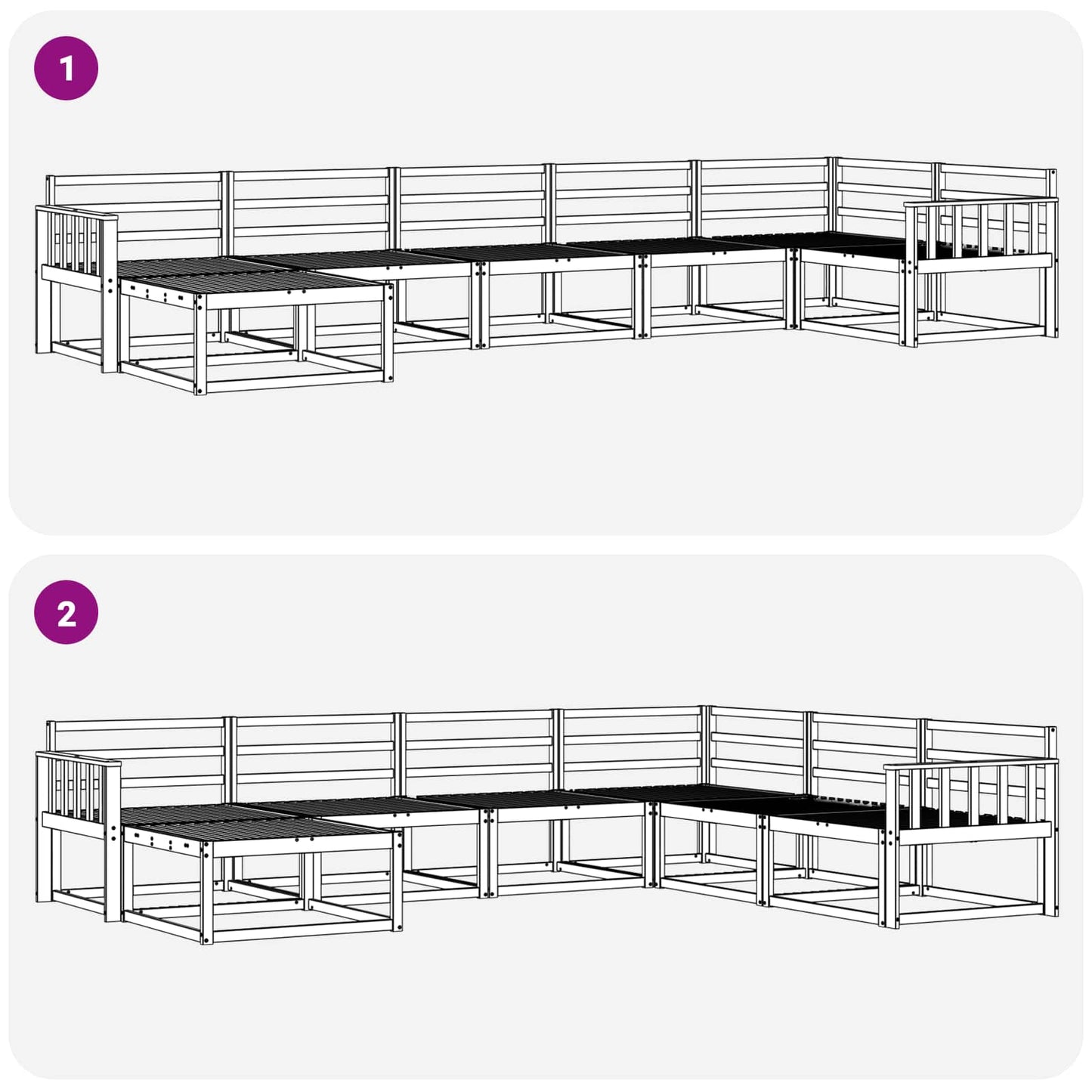 Buiten bankenset 7 pcs Wit Massief Acaciahout is nu te koop bij PeponiXL, paradijselijk wonen!
