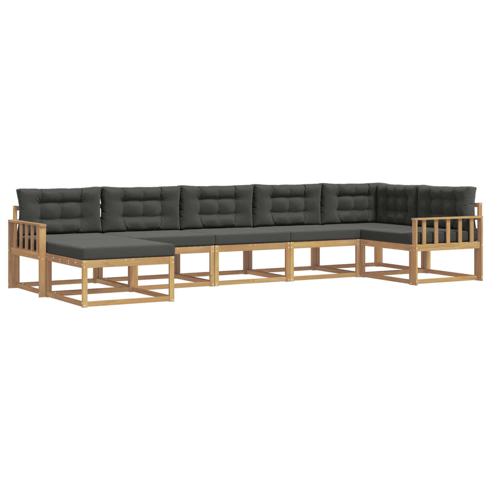 Buiten bankenset met kussen 7 pcs Massief Acaciahout is nu te koop bij PeponiXL, paradijselijk wonen!