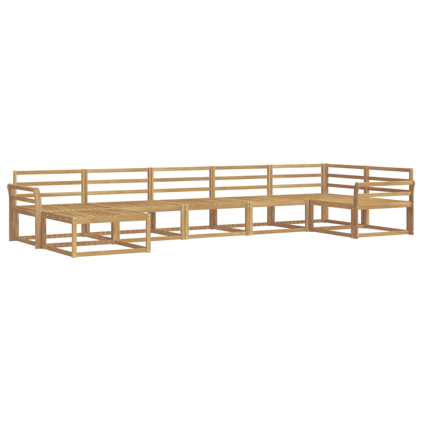 Buiten bankenset 7 pcs Wit Massief Acaciahout is nu te koop bij PeponiXL, paradijselijk wonen!