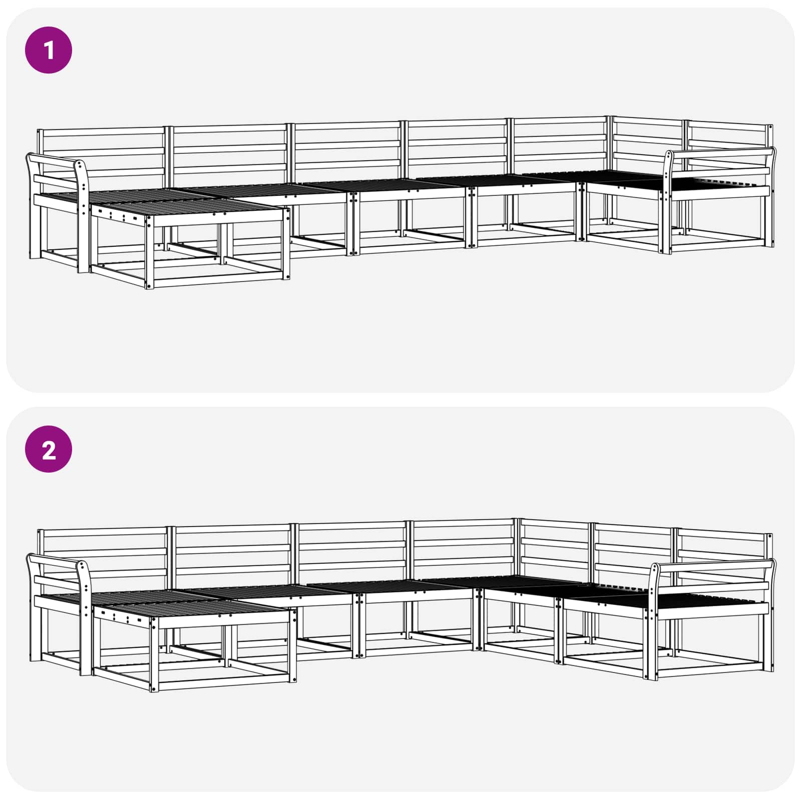 Buiten bankenset 7 pcs Wit Massief Acaciahout is nu te koop bij PeponiXL, paradijselijk wonen!