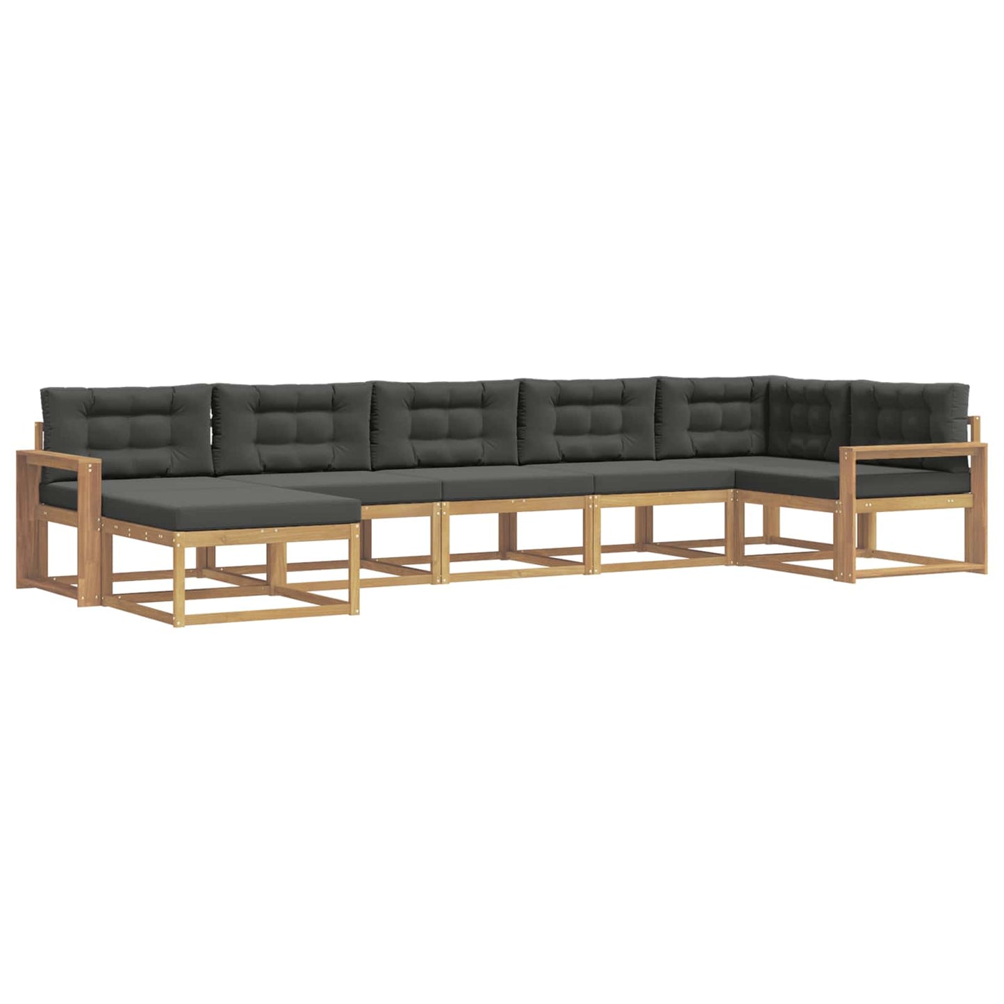 Buiten bankenset met kussen 7 pcs Wit en antracietkleurig is nu te koop bij PeponiXL, paradijselijk wonen!