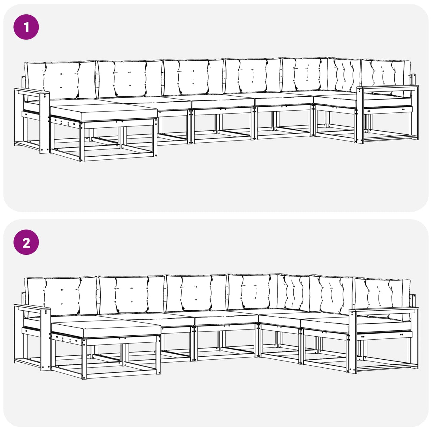 Buiten bankenset met kussen 7 pcs Wit en antracietkleurig is nu te koop bij PeponiXL, paradijselijk wonen!