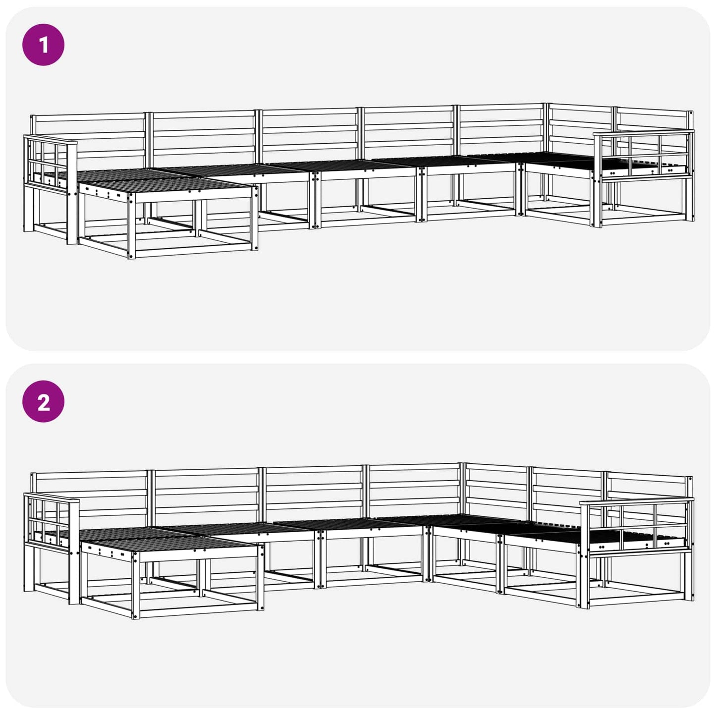 Buiten bankenset 7 pcs Wit Massief Acaciahout is nu te koop bij PeponiXL, paradijselijk wonen!