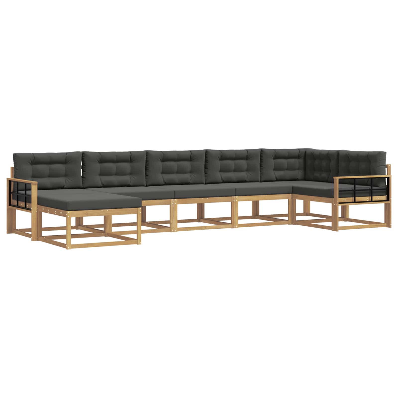 Buiten bankenset met kussen 7 pcs Wit en antracietkleurig is nu te koop bij PeponiXL, paradijselijk wonen!