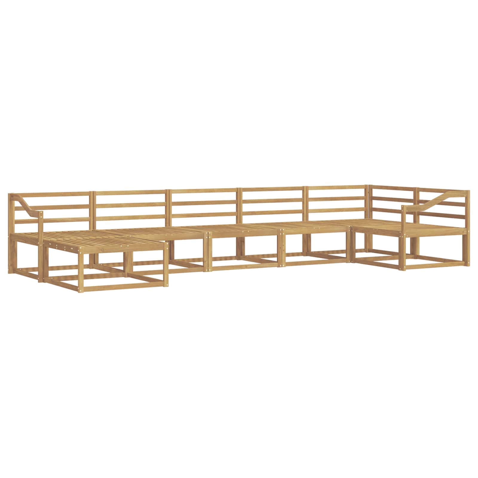 Buiten bankenset 7 pcs Wit Massief Acaciahout is nu te koop bij PeponiXL, paradijselijk wonen!