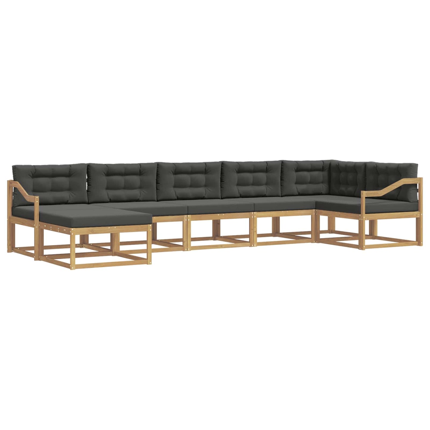 Buiten bankenset met kussen 7 pcs Wit en antracietkleurig is nu te koop bij PeponiXL, paradijselijk wonen!