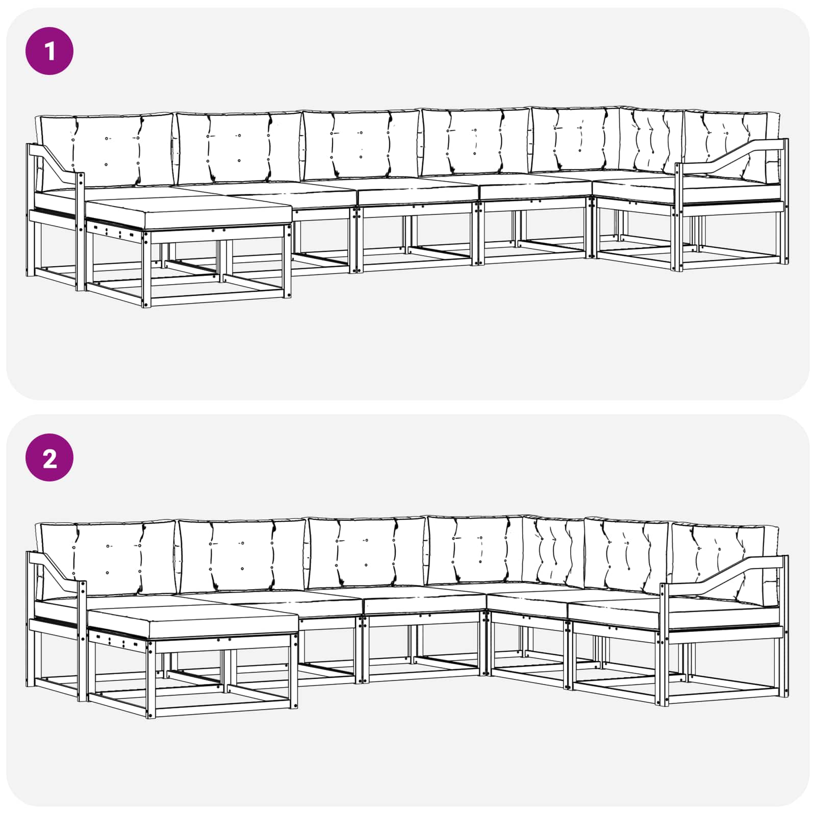 Buiten bankenset met kussen 7 pcs Wit en Beige is nu te koop bij PeponiXL, paradijselijk wonen!