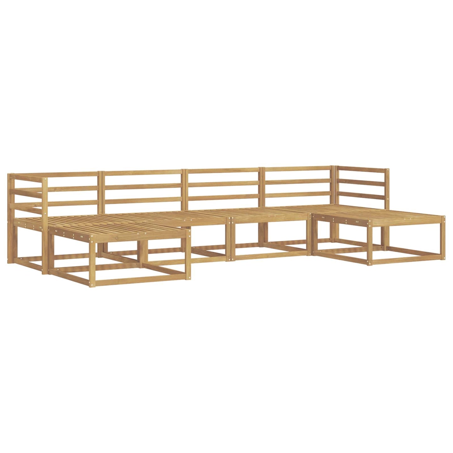 Buiten bankenset 6 pcs Wit Massief Acaciahout is nu te koop bij PeponiXL, paradijselijk wonen!