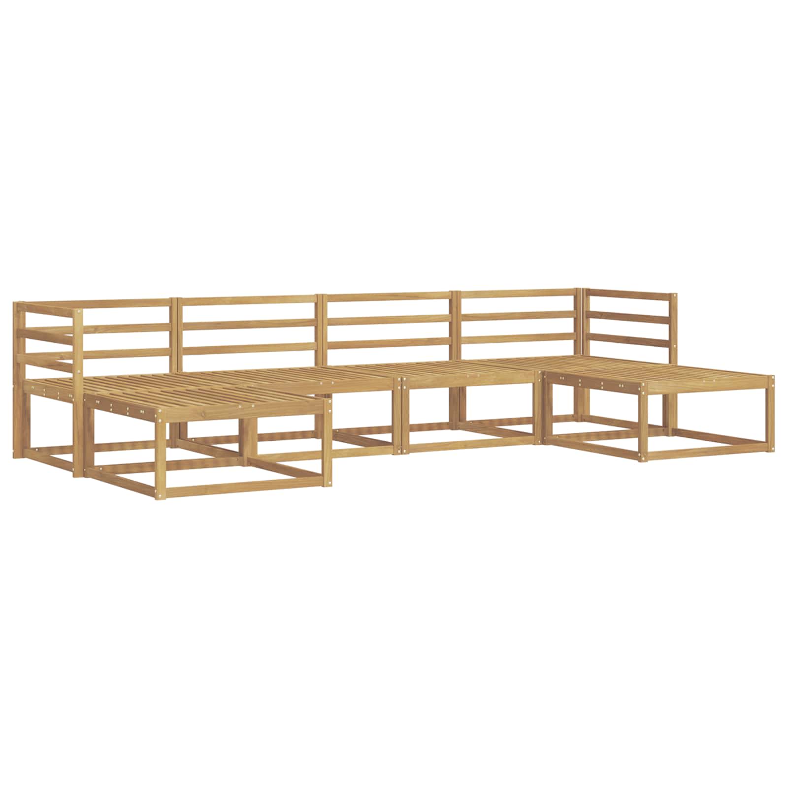 Buiten bankenset 6 pcs Wit Massief Acaciahout is nu te koop bij PeponiXL, paradijselijk wonen!
