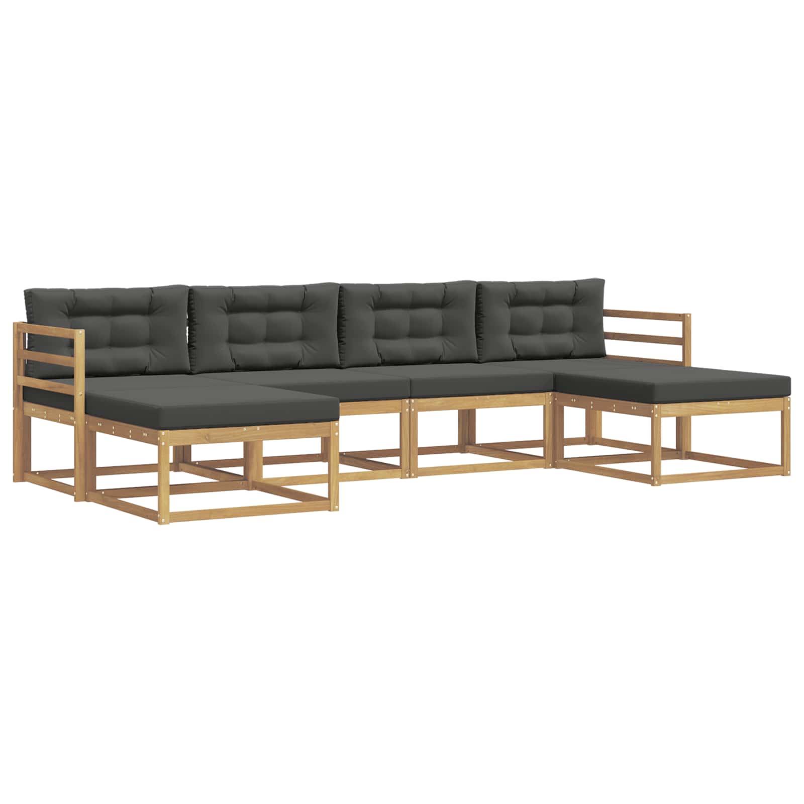 Buiten bankenset met kussen 6 pcs Wit en antracietkleurig is nu te koop bij PeponiXL, paradijselijk wonen!