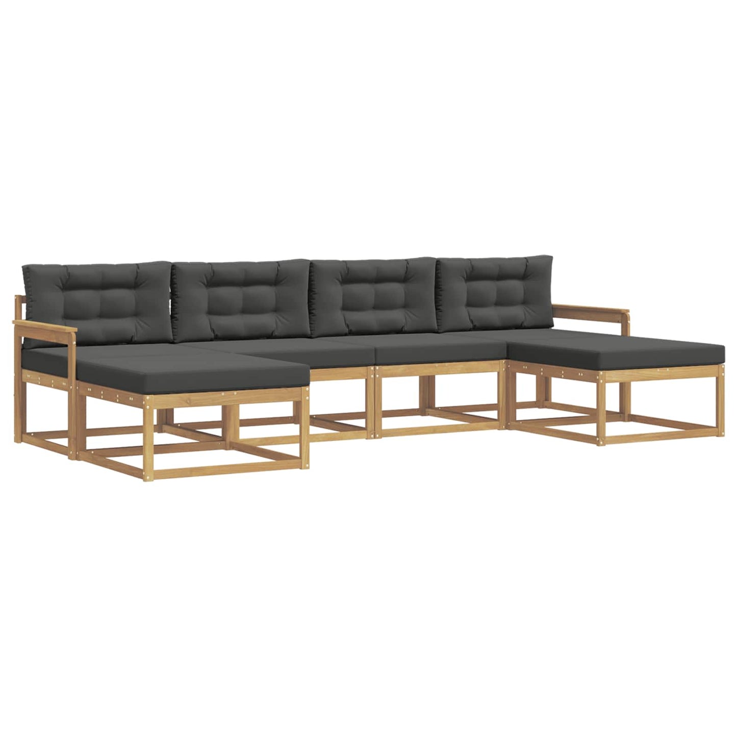 Buiten bankenset met kussen 6 pcs Wit en antracietkleurig is nu te koop bij PeponiXL, paradijselijk wonen!