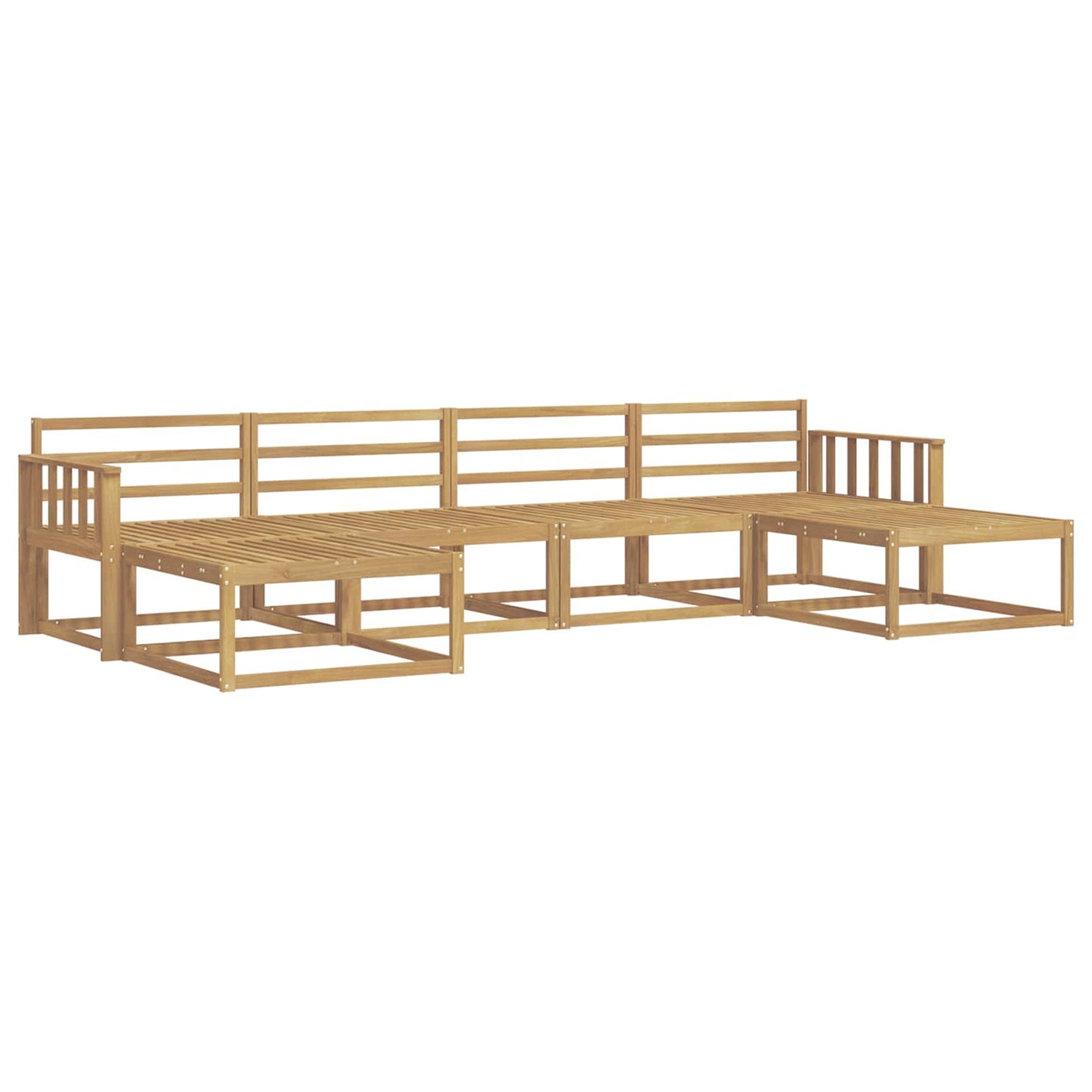 Buiten bankenset 6 pcs Wit Massief Acaciahout is nu te koop bij PeponiXL, paradijselijk wonen!