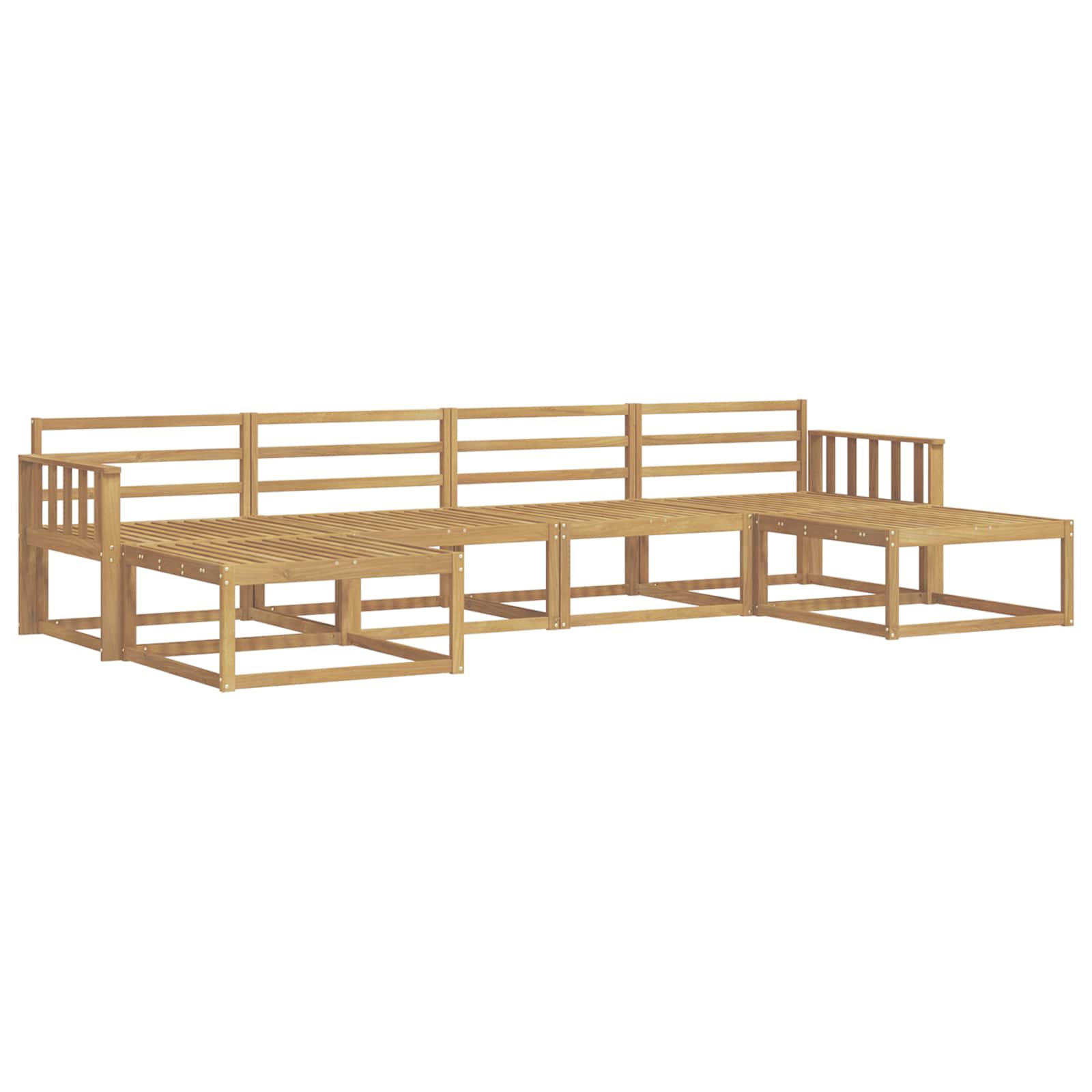 Buiten bankenset 6 pcs Wit Massief Acaciahout is nu te koop bij PeponiXL, paradijselijk wonen!