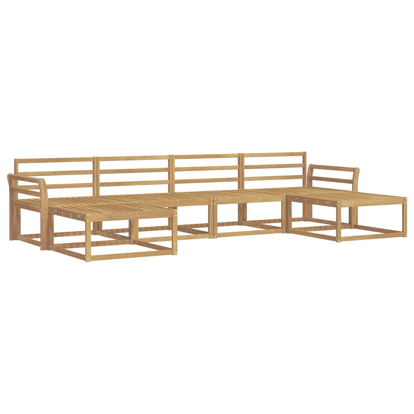 Buiten bankenset 6 pcs Wit Massief Acaciahout is nu te koop bij PeponiXL, paradijselijk wonen!