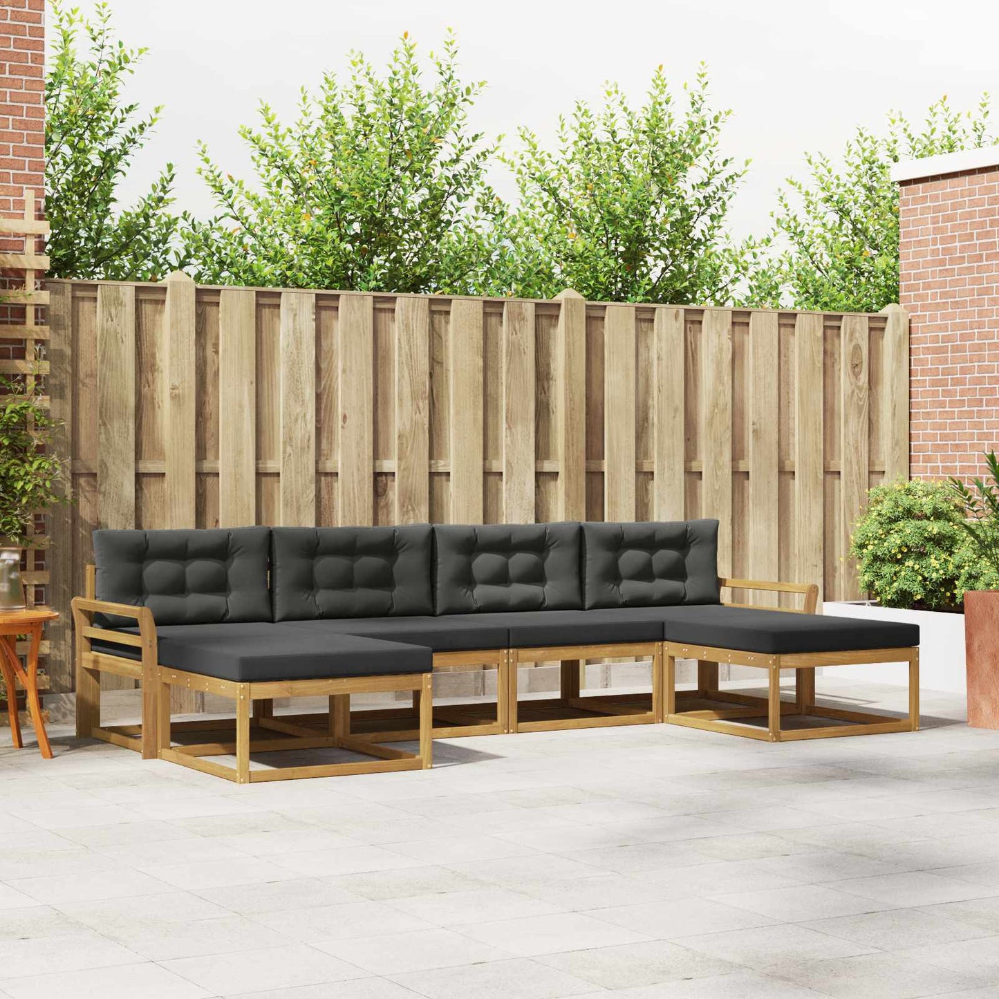 Buiten bankenset met kussen 6 pcs Wit en antracietkleurig is nu te koop bij PeponiXL, paradijselijk wonen!