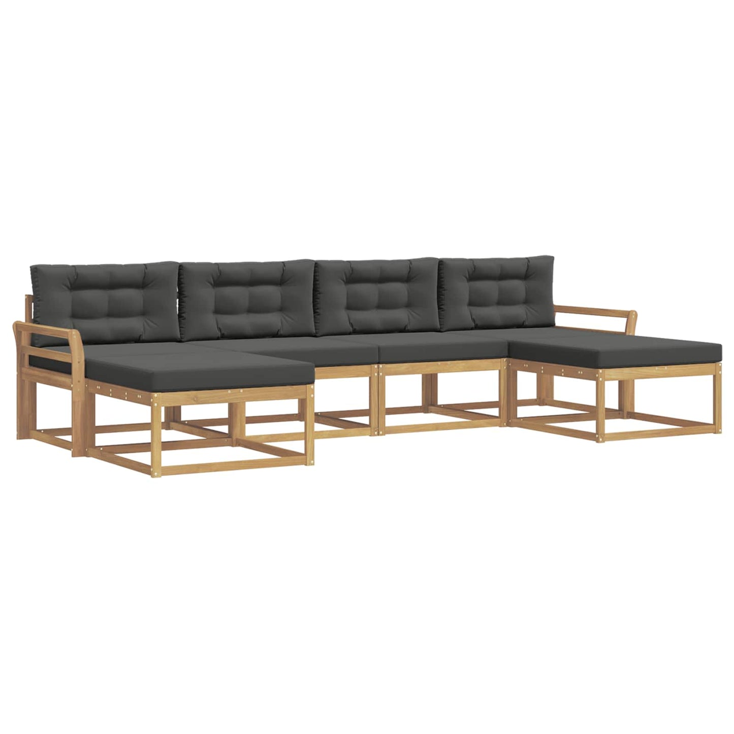 Buiten bankenset met kussen 6 pcs Wit en antracietkleurig is nu te koop bij PeponiXL, paradijselijk wonen!
