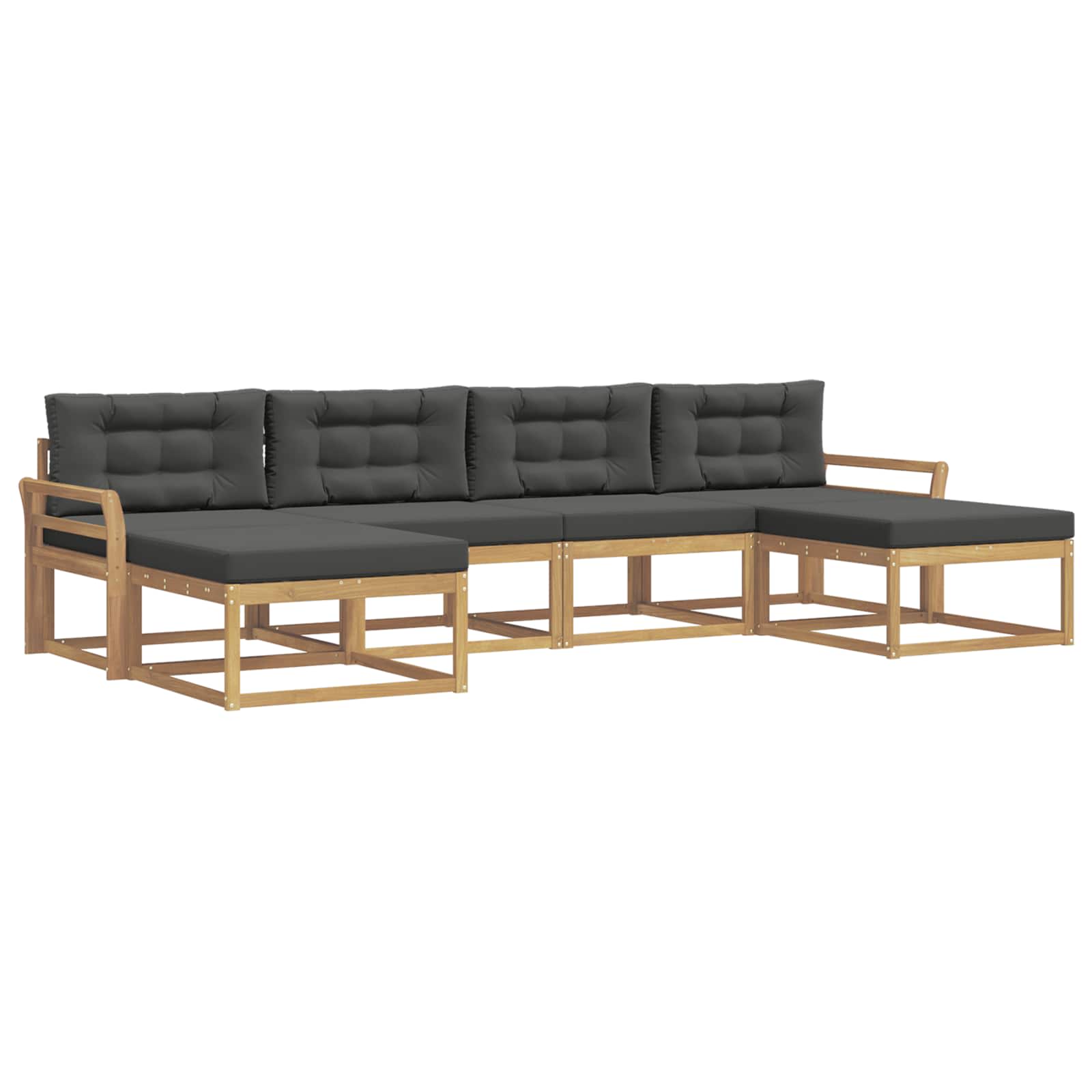 Buiten bankenset met kussen 6 pcs Wit en antracietkleurig is nu te koop bij PeponiXL, paradijselijk wonen!