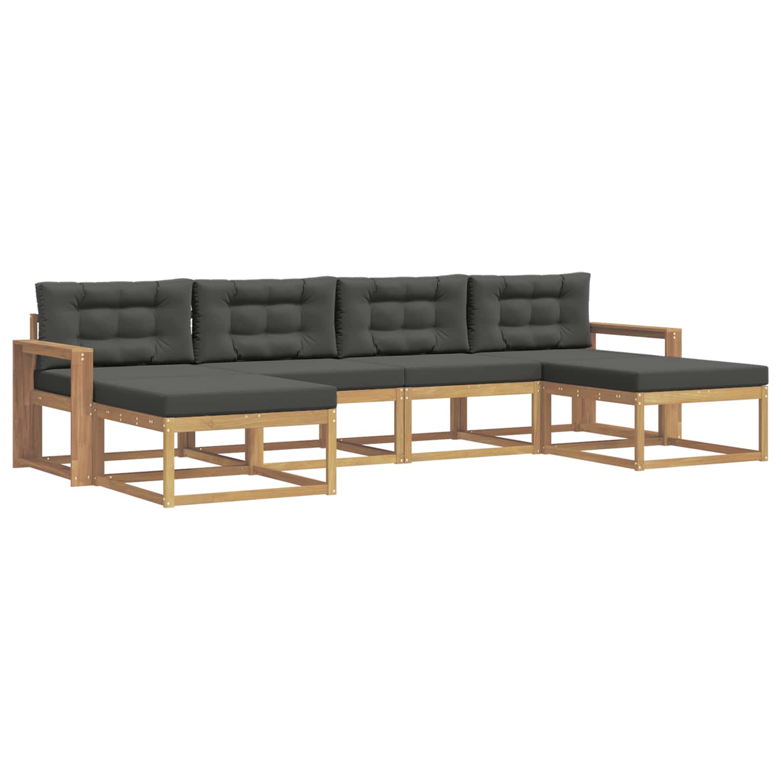 Buiten bankenset met kussen 6 pcs Wit en antracietkleurig is nu te koop bij PeponiXL, paradijselijk wonen!