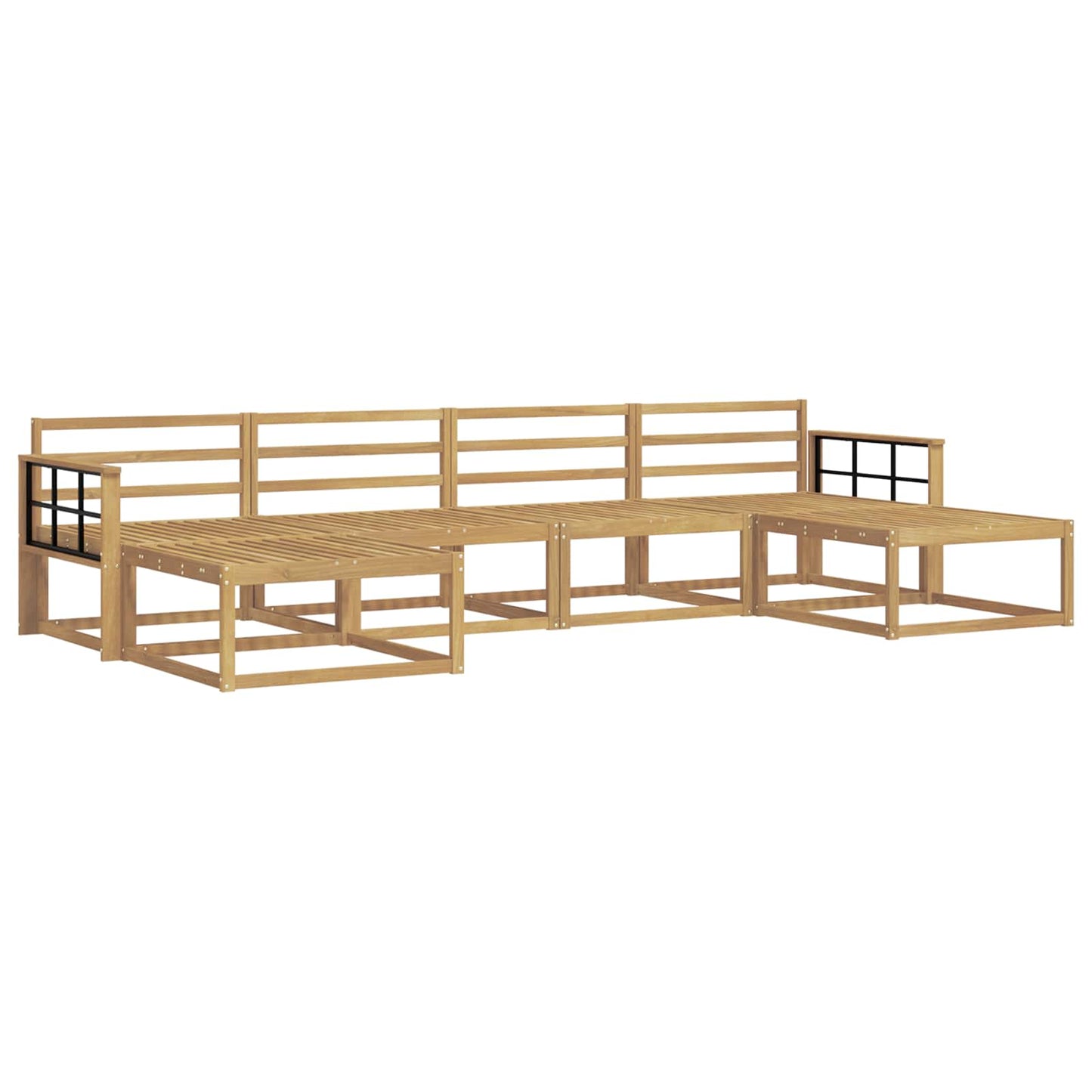 Buiten bankenset 6 pcs Wit Massief Acaciahout is nu te koop bij PeponiXL, paradijselijk wonen!