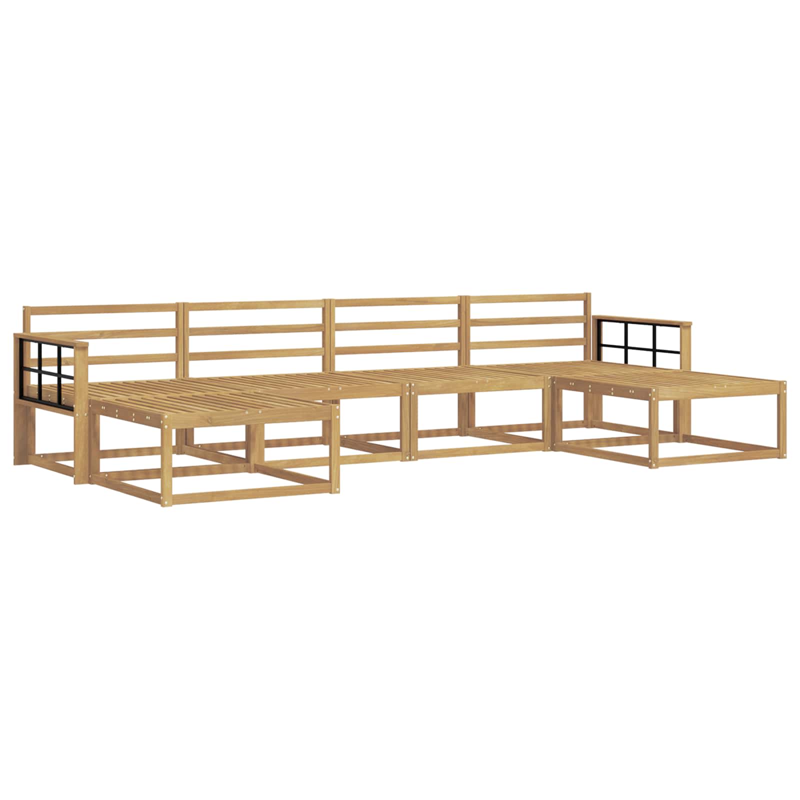 Buiten bankenset 6 pcs Wit Massief Acaciahout is nu te koop bij PeponiXL, paradijselijk wonen!