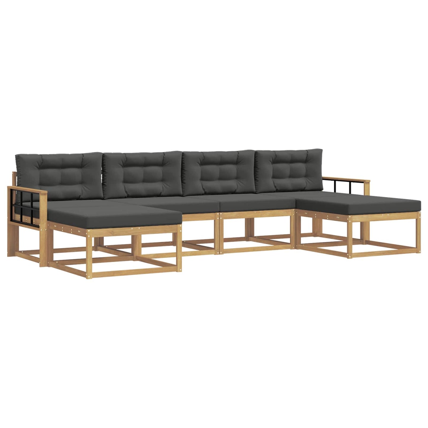 Buiten bankenset met kussen 6 pcs Wit en antracietkleurig is nu te koop bij PeponiXL, paradijselijk wonen!