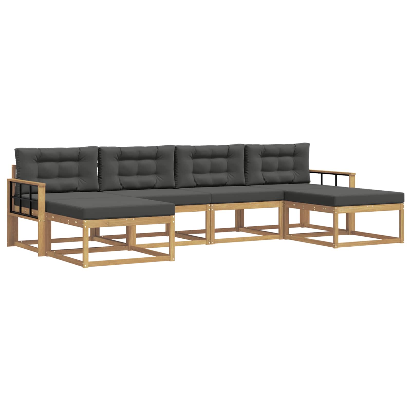 Buiten bankenset met kussen 6 pcs Wit en antracietkleurig is nu te koop bij PeponiXL, paradijselijk wonen!