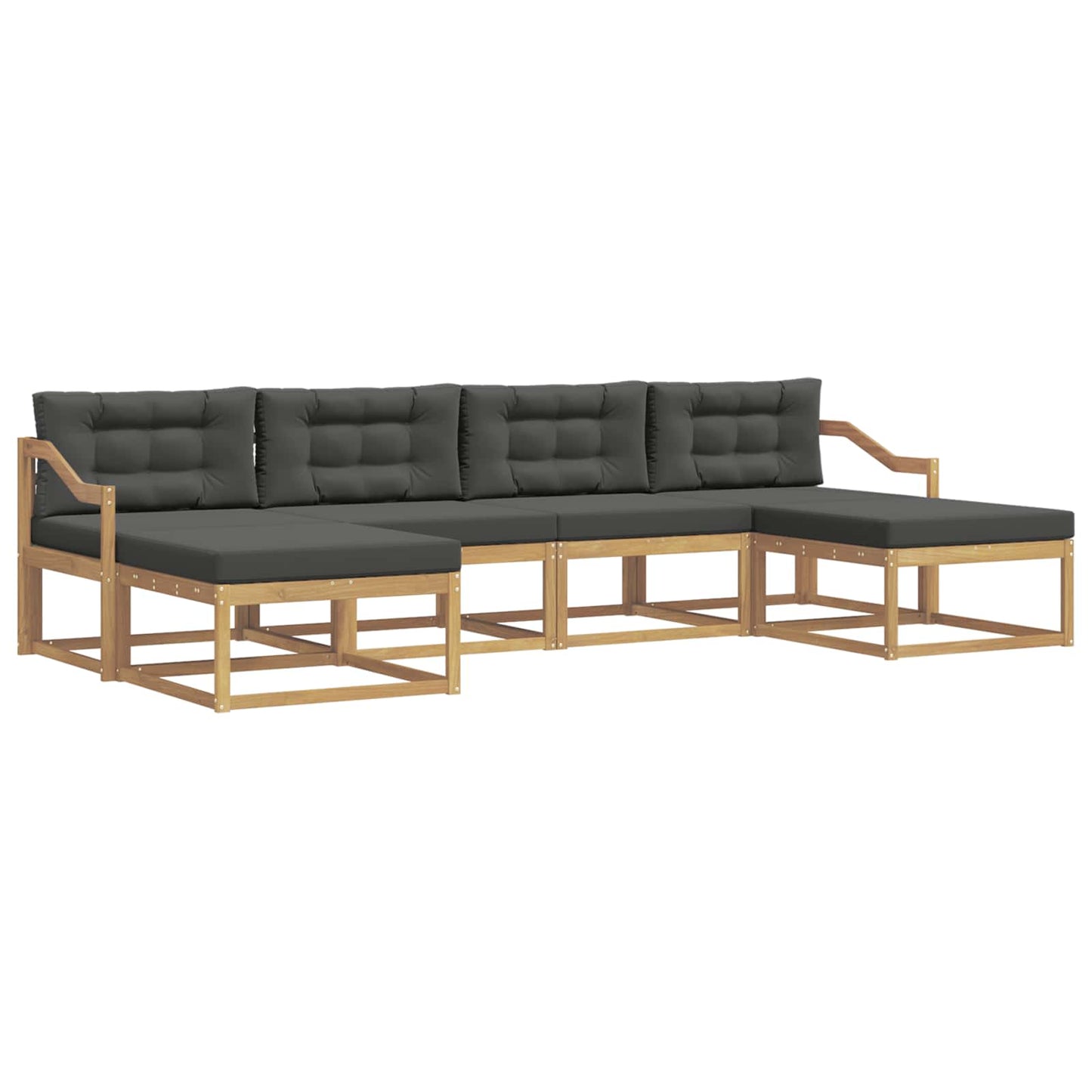 Buiten bankenset met kussen 6 pcs Wit en antracietkleurig is nu te koop bij PeponiXL, paradijselijk wonen!