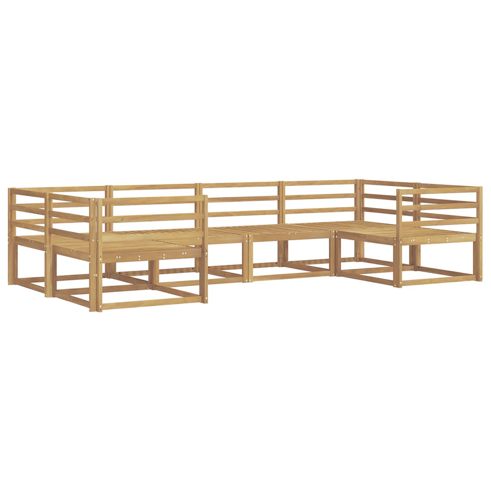 Buiten bankenset 6 pcs Wit Massief Acaciahout is nu te koop bij PeponiXL, paradijselijk wonen!