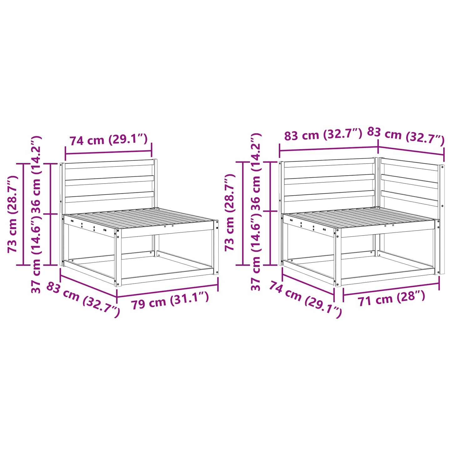 Buiten bankenset 6 pcs Wit Massief Acaciahout is nu te koop bij PeponiXL, paradijselijk wonen!