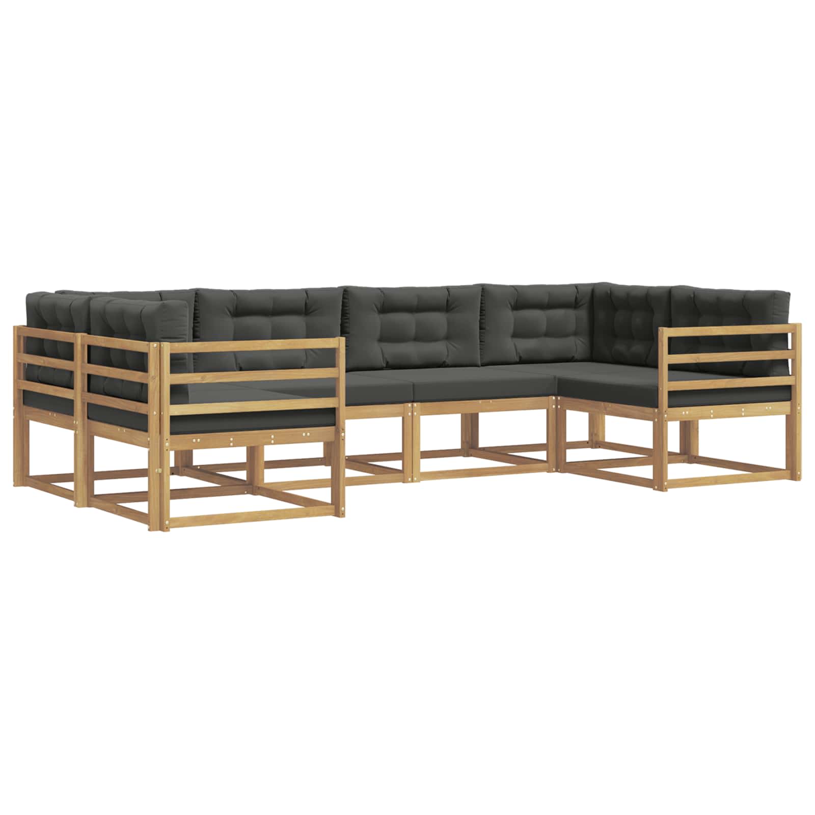 Buiten bankenset met kussen 6 pcs Wit en antracietkleurig is nu te koop bij PeponiXL, paradijselijk wonen!