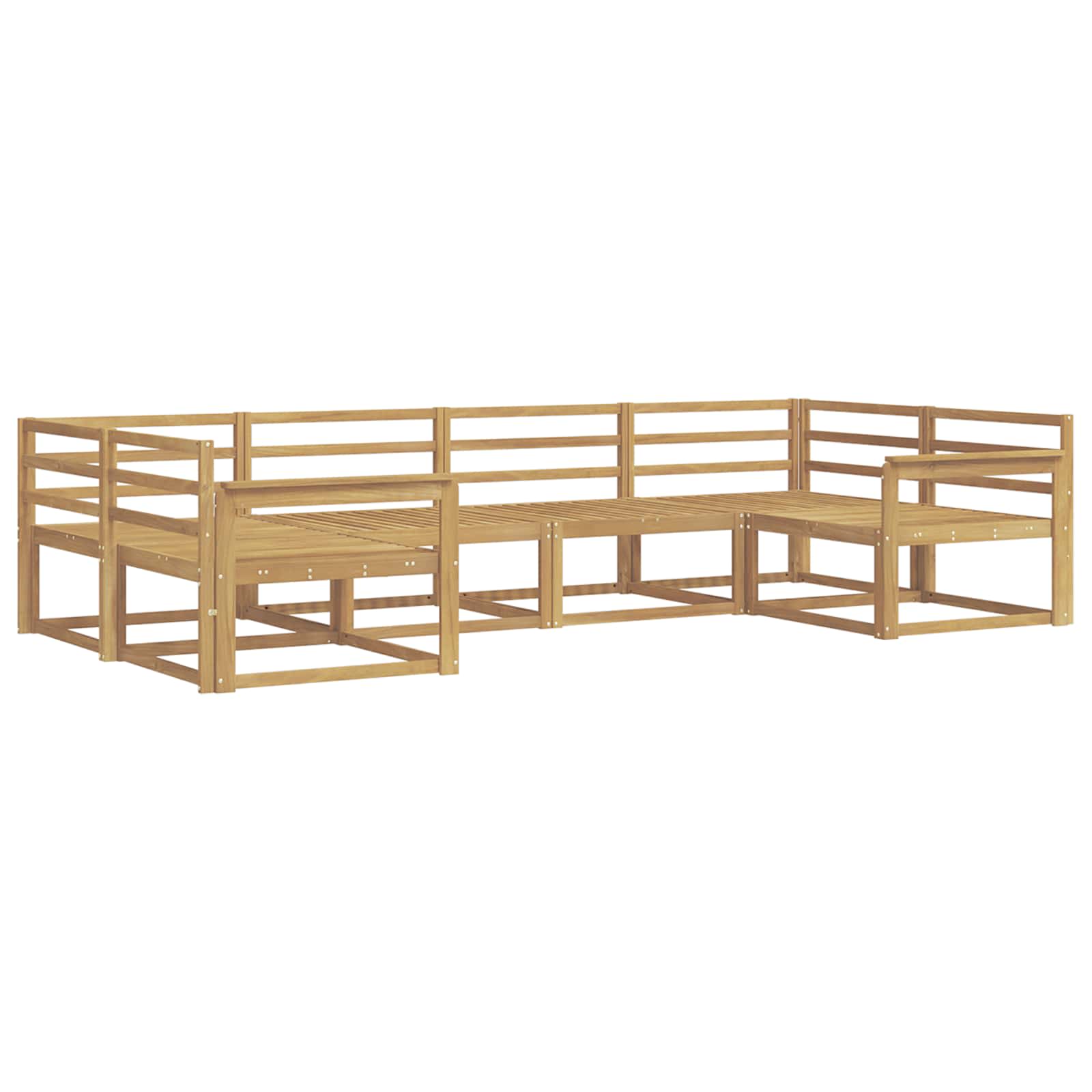 Buiten bankenset 6 pcs Wit Massief Acaciahout is nu te koop bij PeponiXL, paradijselijk wonen!