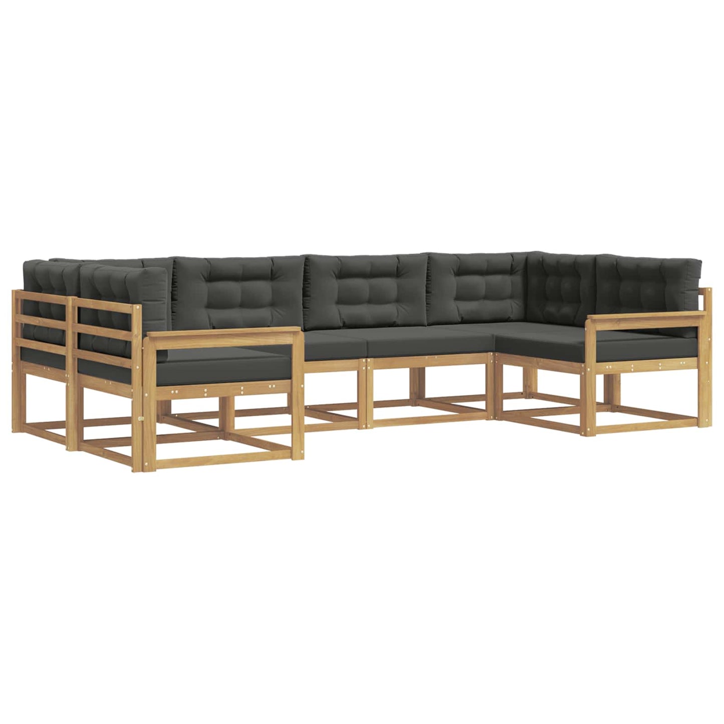 Buiten bankenset met kussen 6 pcs Wit en antracietkleurig is nu te koop bij PeponiXL, paradijselijk wonen!