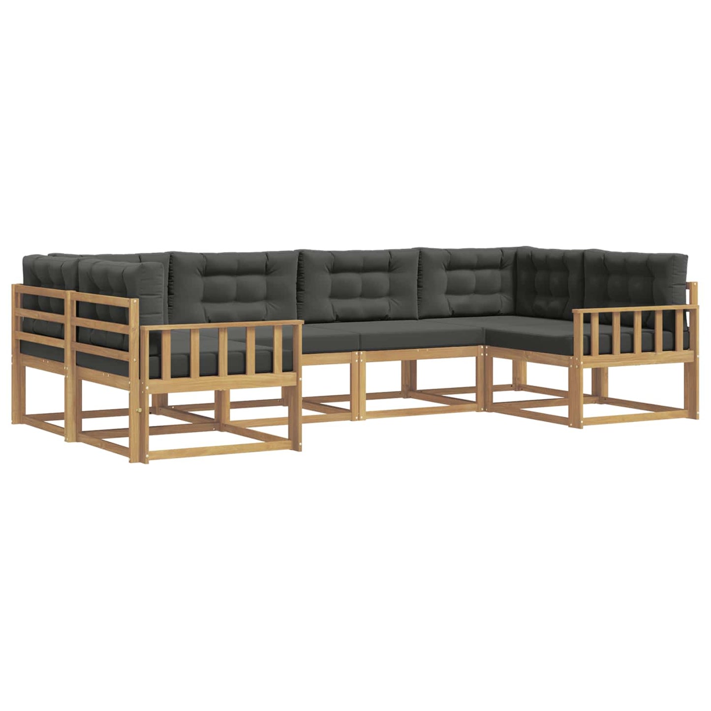 Buiten bankenset met kussen 6 pcs Wit en antracietkleurig is nu te koop bij PeponiXL, paradijselijk wonen!
