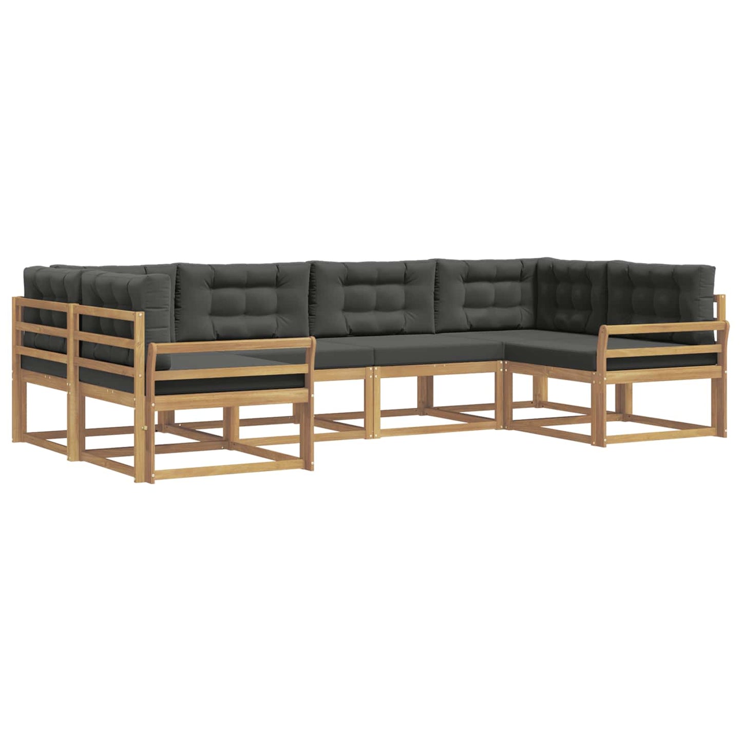 Buiten bankenset met kussen 6 pcs Wit en antracietkleurig is nu te koop bij PeponiXL, paradijselijk wonen!