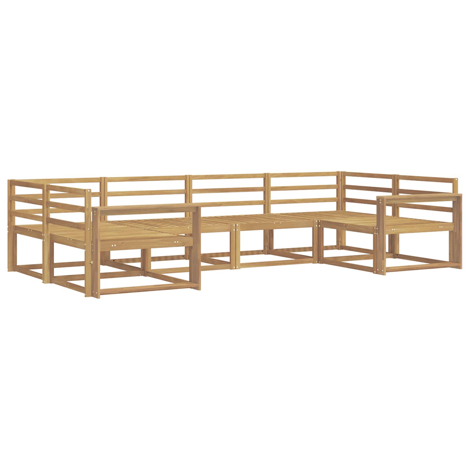Buiten bankenset 6 pcs Wit Massief Acaciahout is nu te koop bij PeponiXL, paradijselijk wonen!
