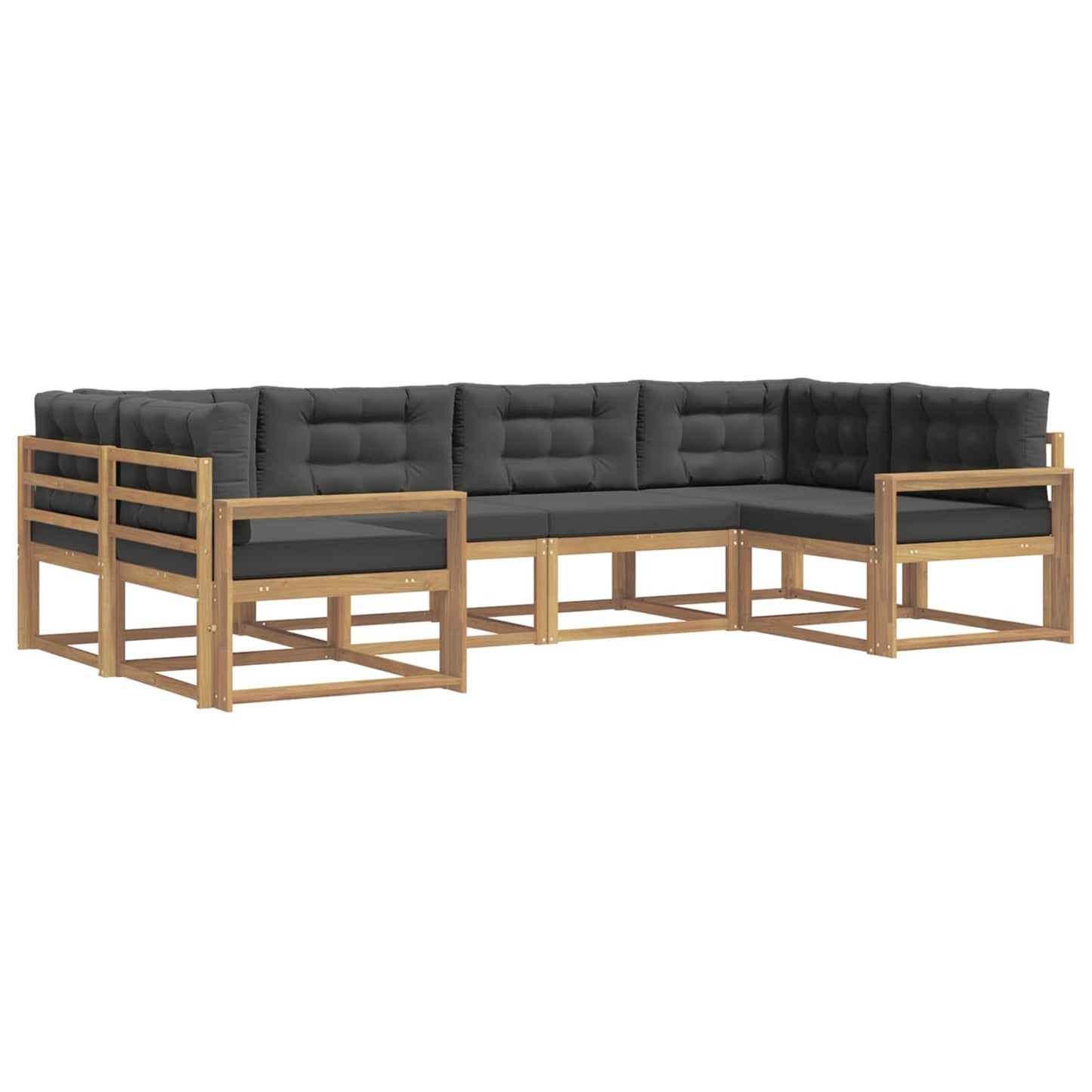 Buiten bankenset met kussen 6 pcs Wit en antracietkleurig is nu te koop bij PeponiXL, paradijselijk wonen!