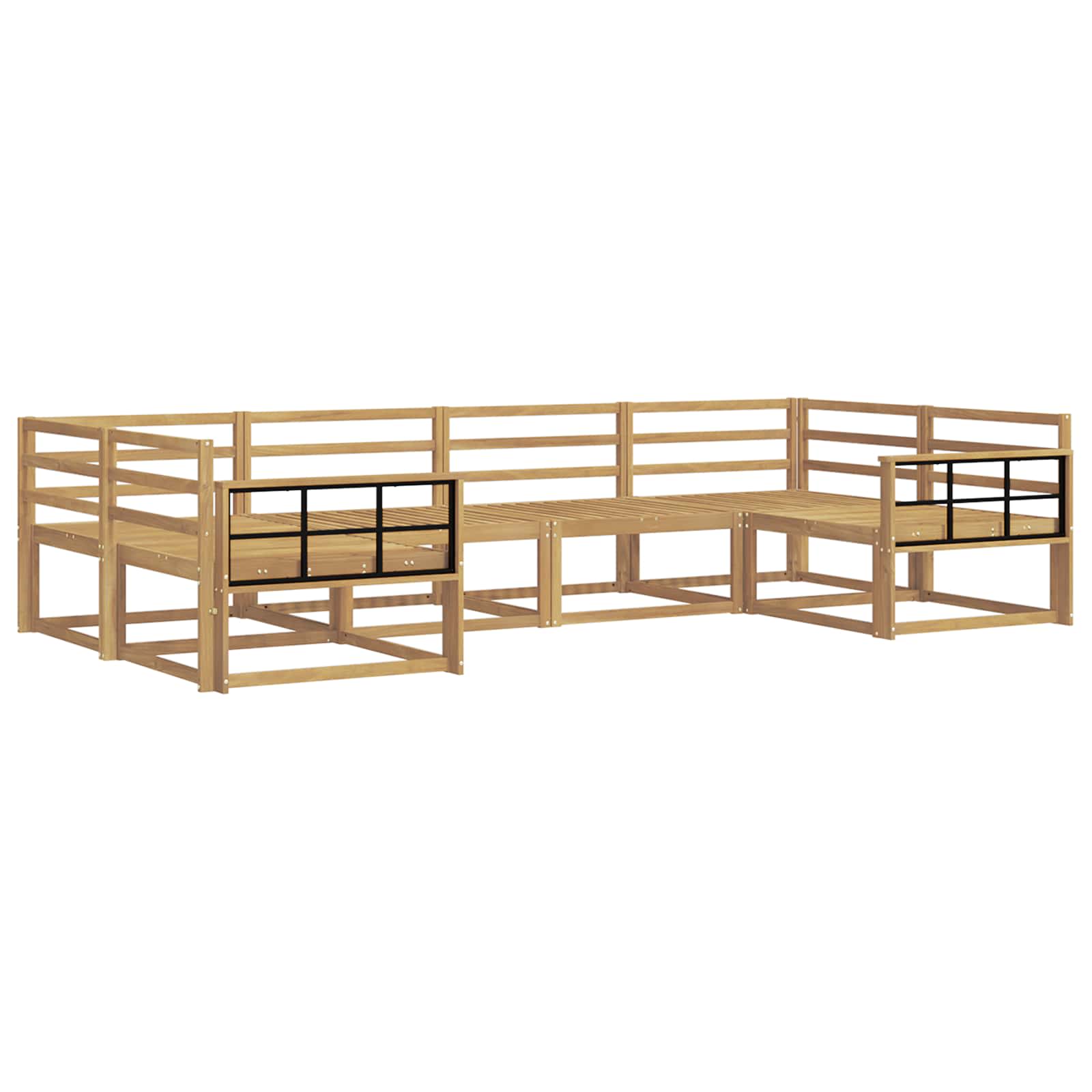 Buiten bankenset 6 pcs Wit Massief Acaciahout is nu te koop bij PeponiXL, paradijselijk wonen!