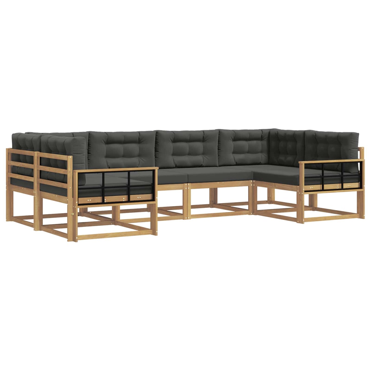 Buiten bankenset met kussen 6 pcs Wit en antracietkleurig is nu te koop bij PeponiXL, paradijselijk wonen!