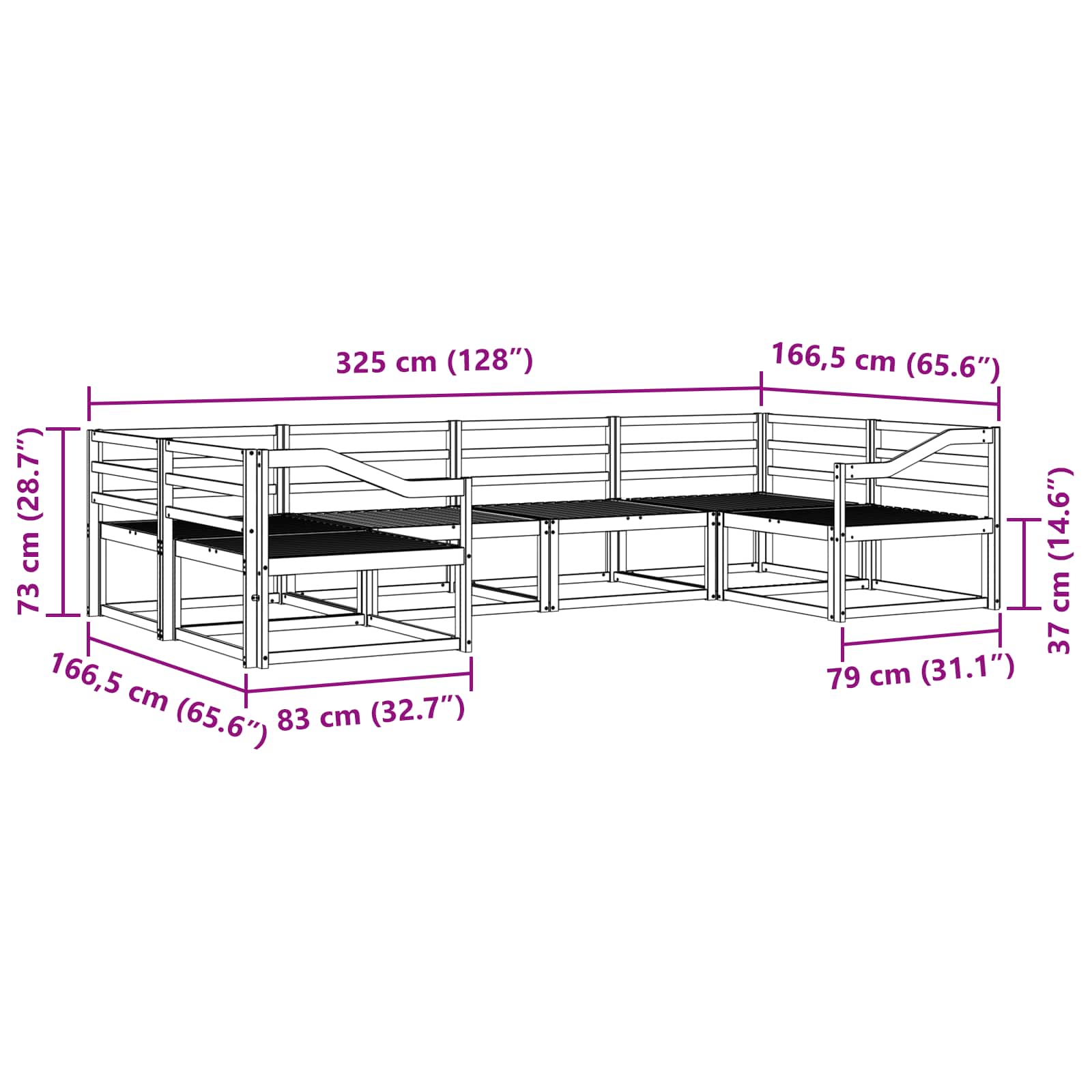 Buiten bankenset 6 pcs Wit Massief Acaciahout is nu te koop bij PeponiXL, paradijselijk wonen!