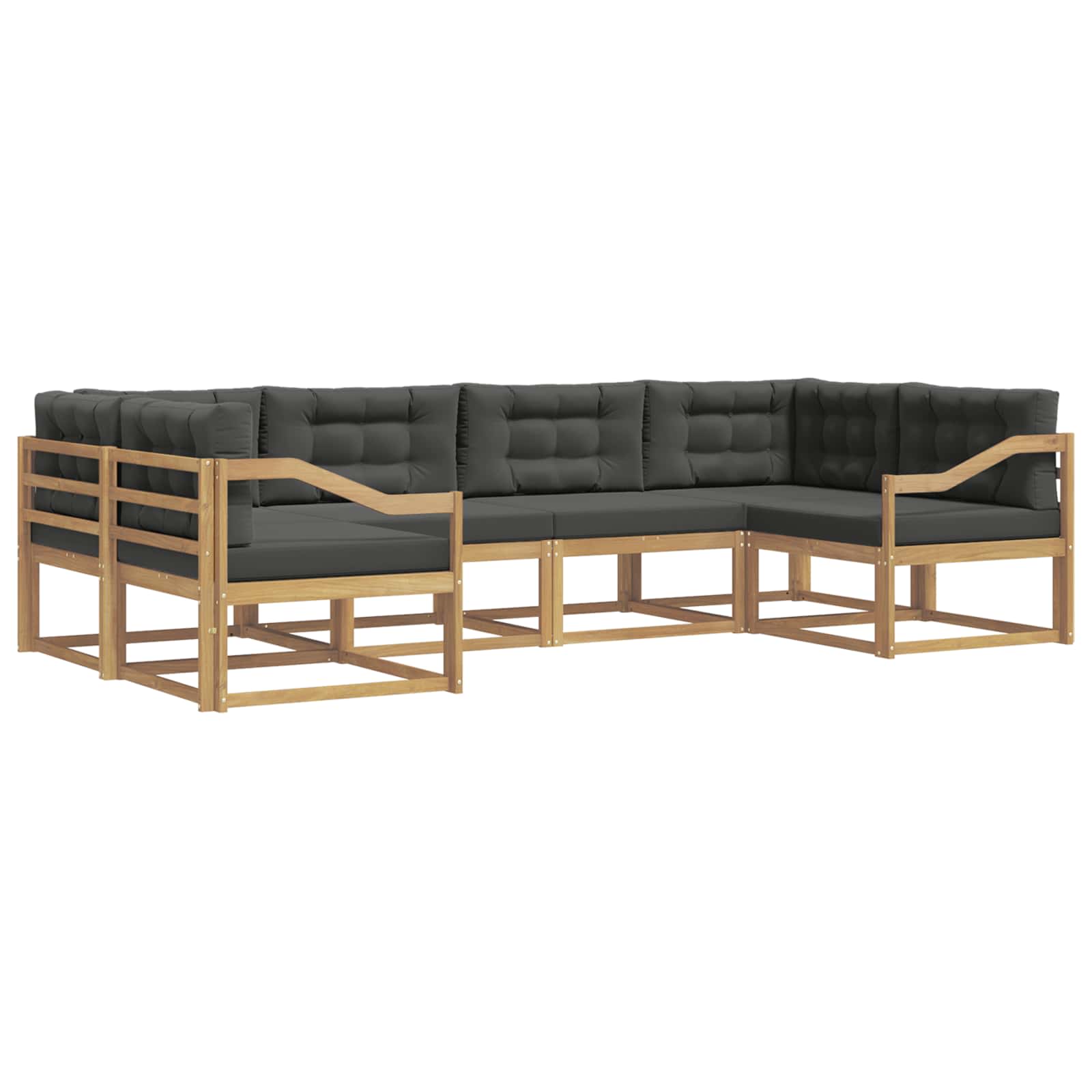 Buiten bankenset met kussen 6 pcs Wit en antracietkleurig is nu te koop bij PeponiXL, paradijselijk wonen!