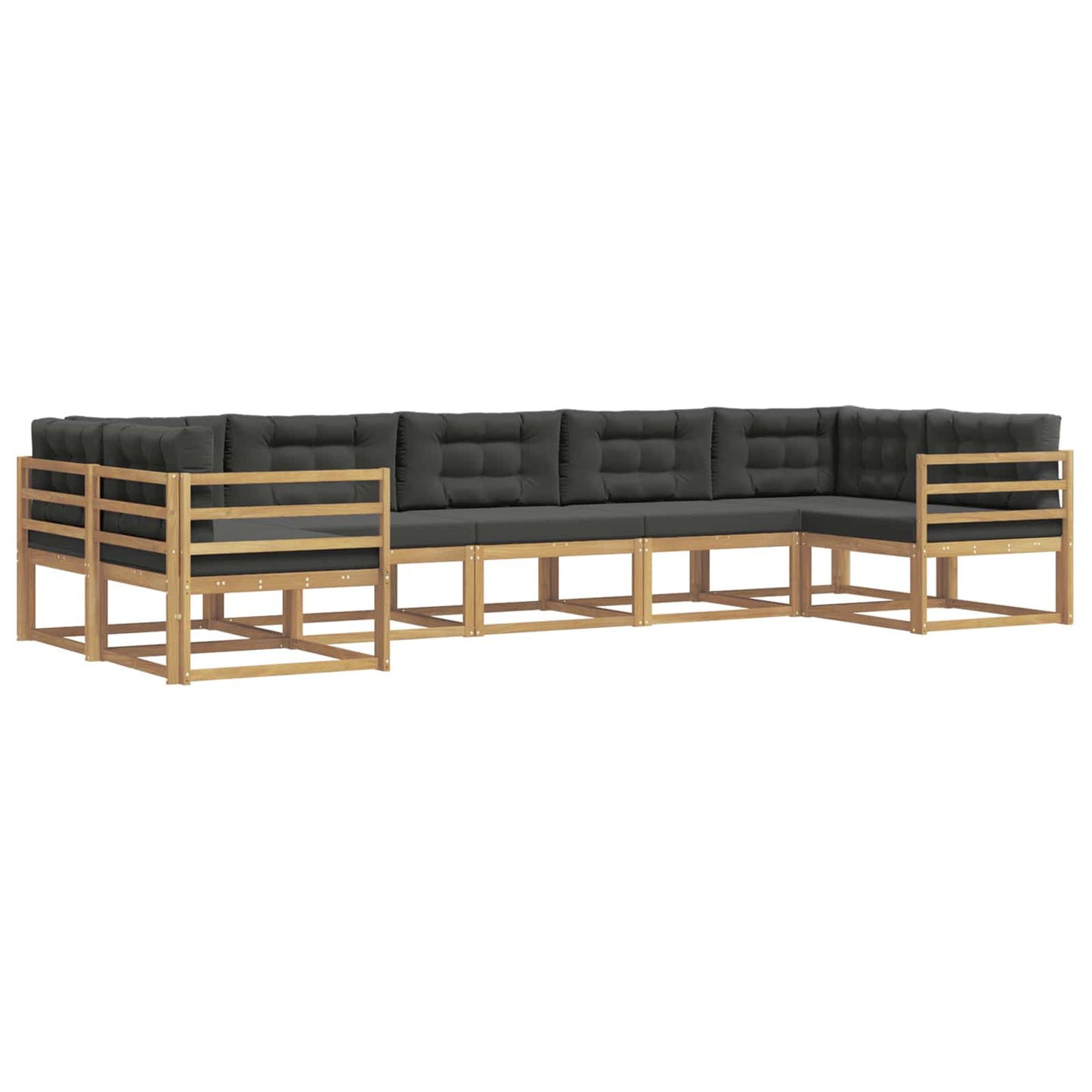 Buiten bankenset met kussen 7 pcs Wit en antracietkleurig is nu te koop bij PeponiXL, paradijselijk wonen!