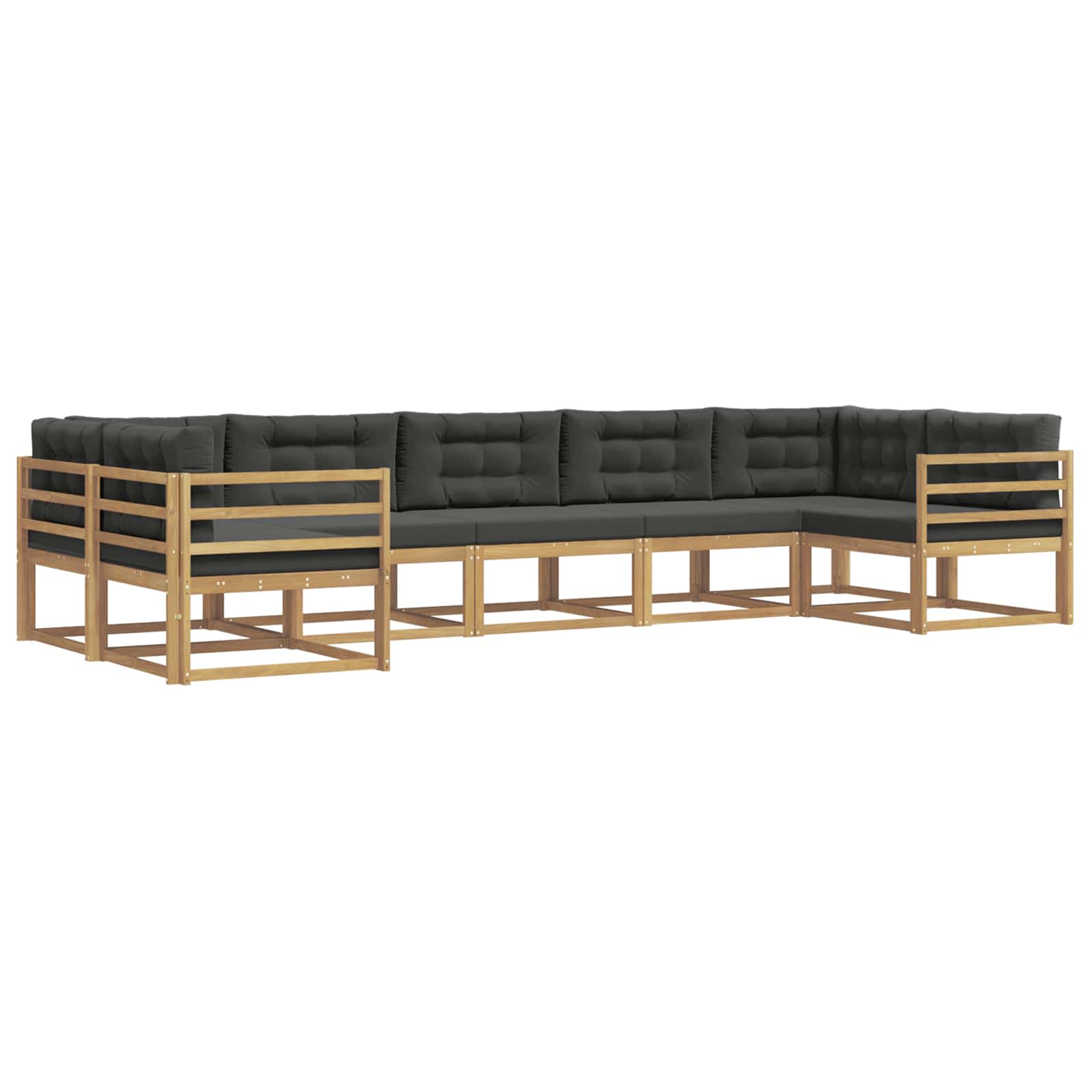 Buiten bankenset met kussen 7 pcs Wit en antracietkleurig is nu te koop bij PeponiXL, paradijselijk wonen!