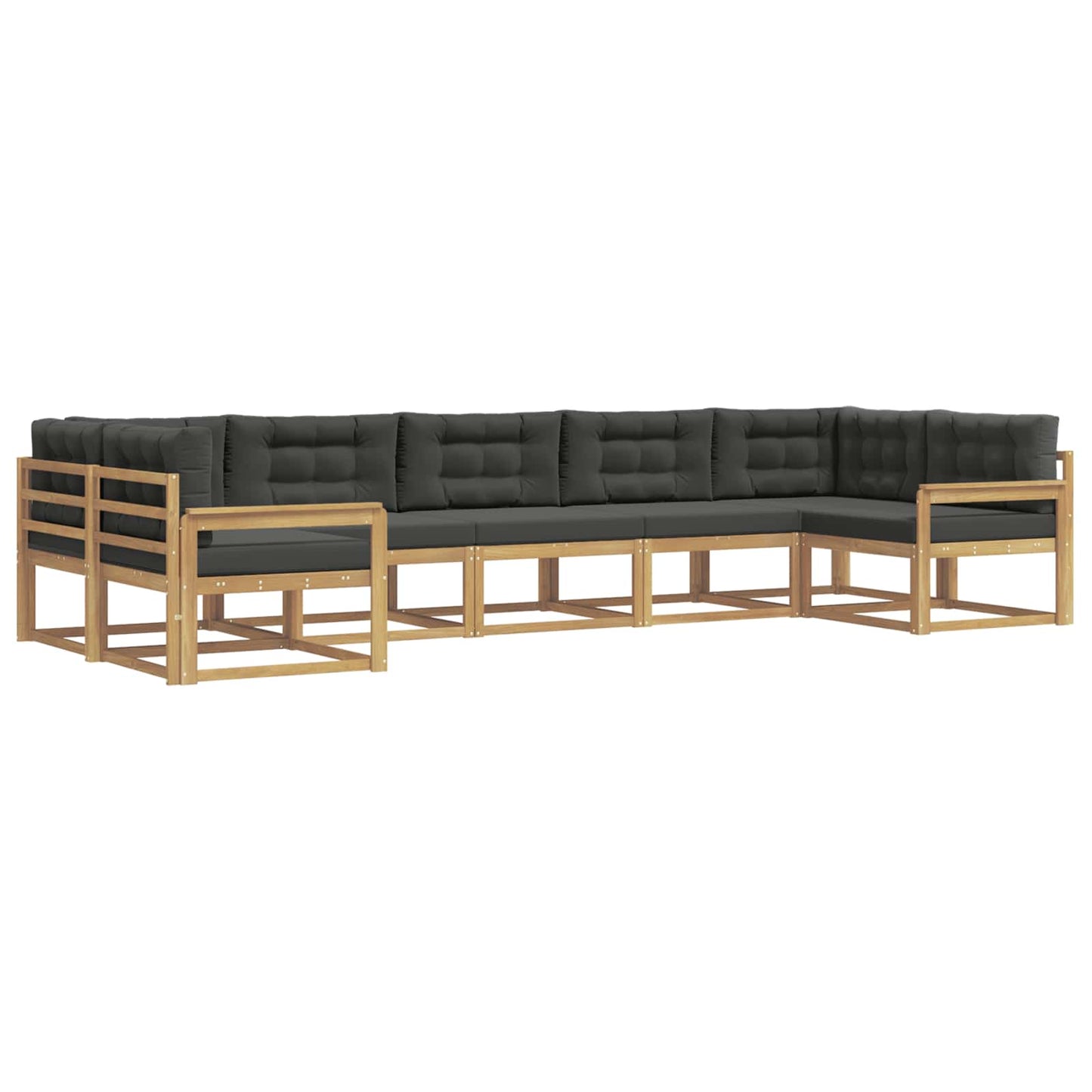 Buiten bankenset met kussen 7 pcs Wit en antracietkleurig is nu te koop bij PeponiXL, paradijselijk wonen!
